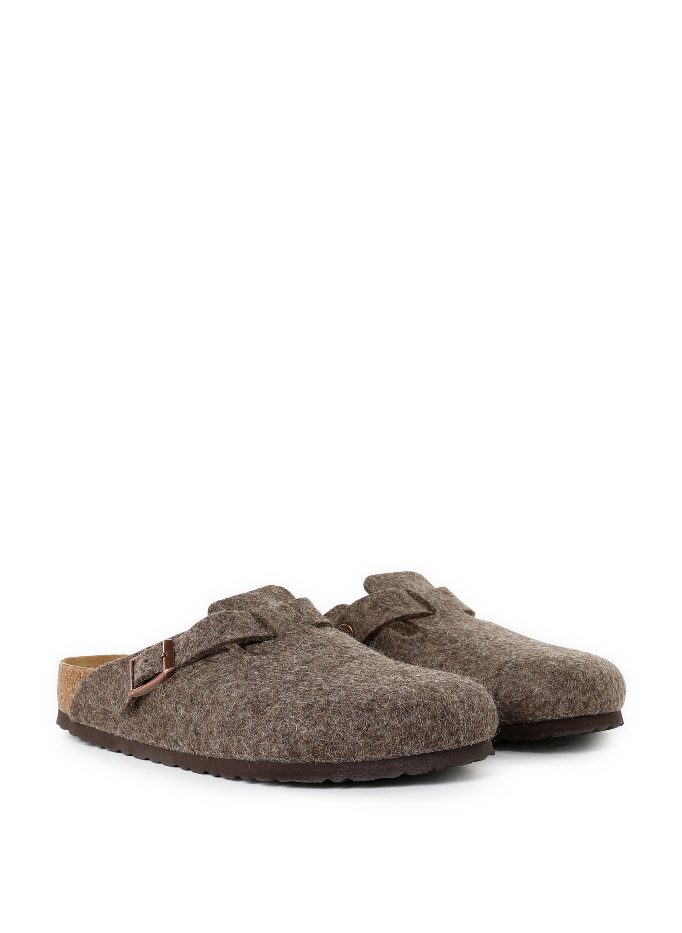 Mules Boston en laine BIRKENSTOCK Marron