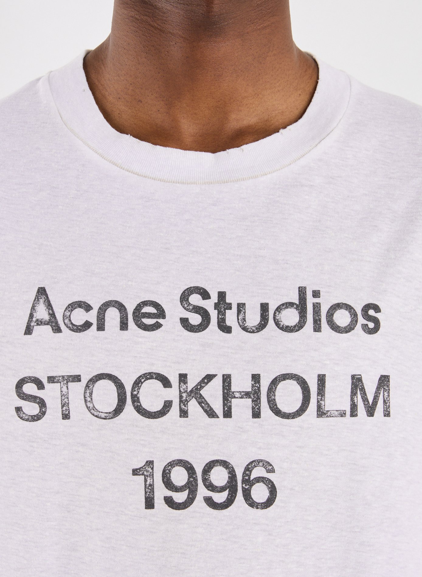 T-shirt en coton et chanvre ACNE STUDIOS Blanc