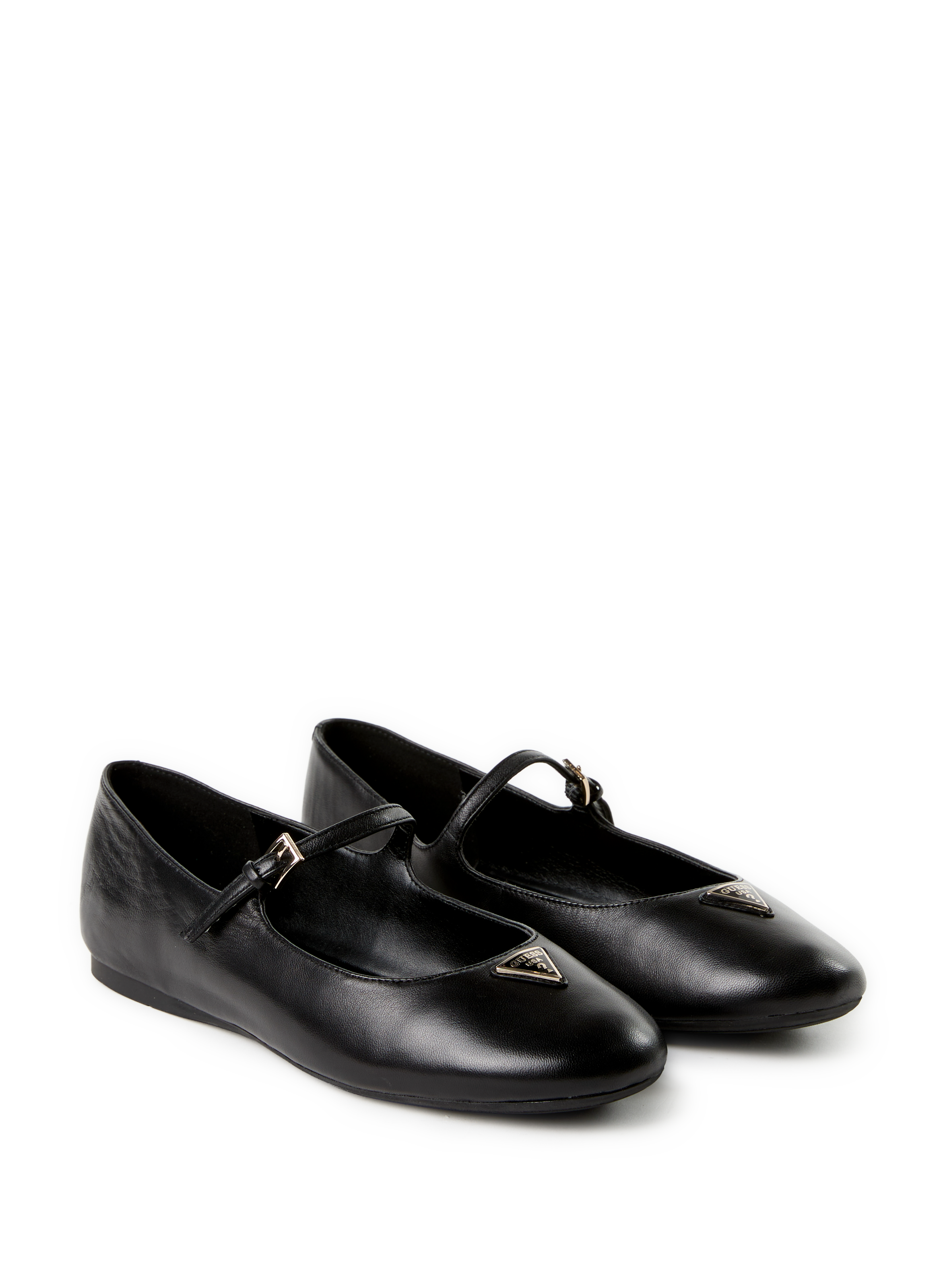 Solid leather ballerina flats GUESS Black