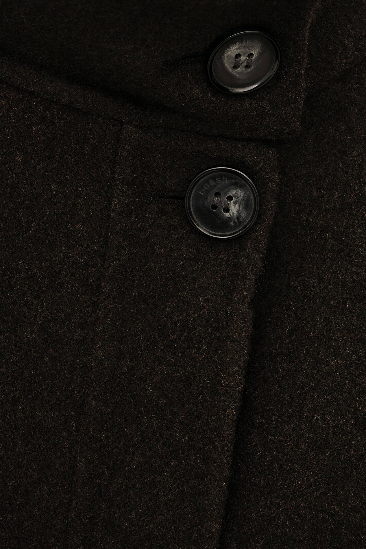 Manteau col montant en laine lourthney BA&SH Kaki