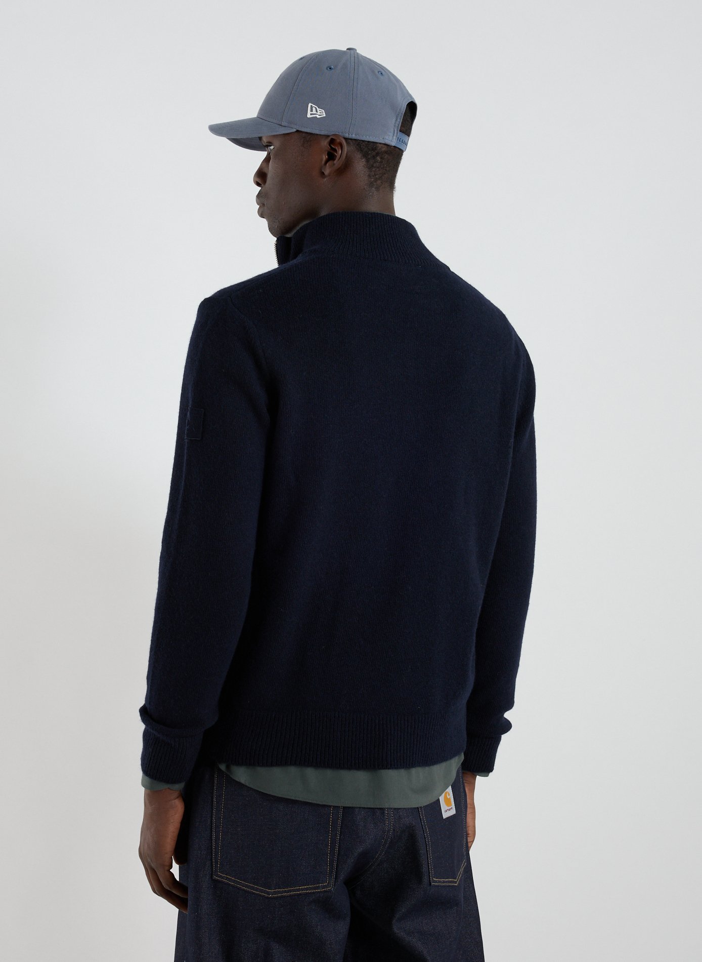 Wool zip-neck jumper AIGLE Blue