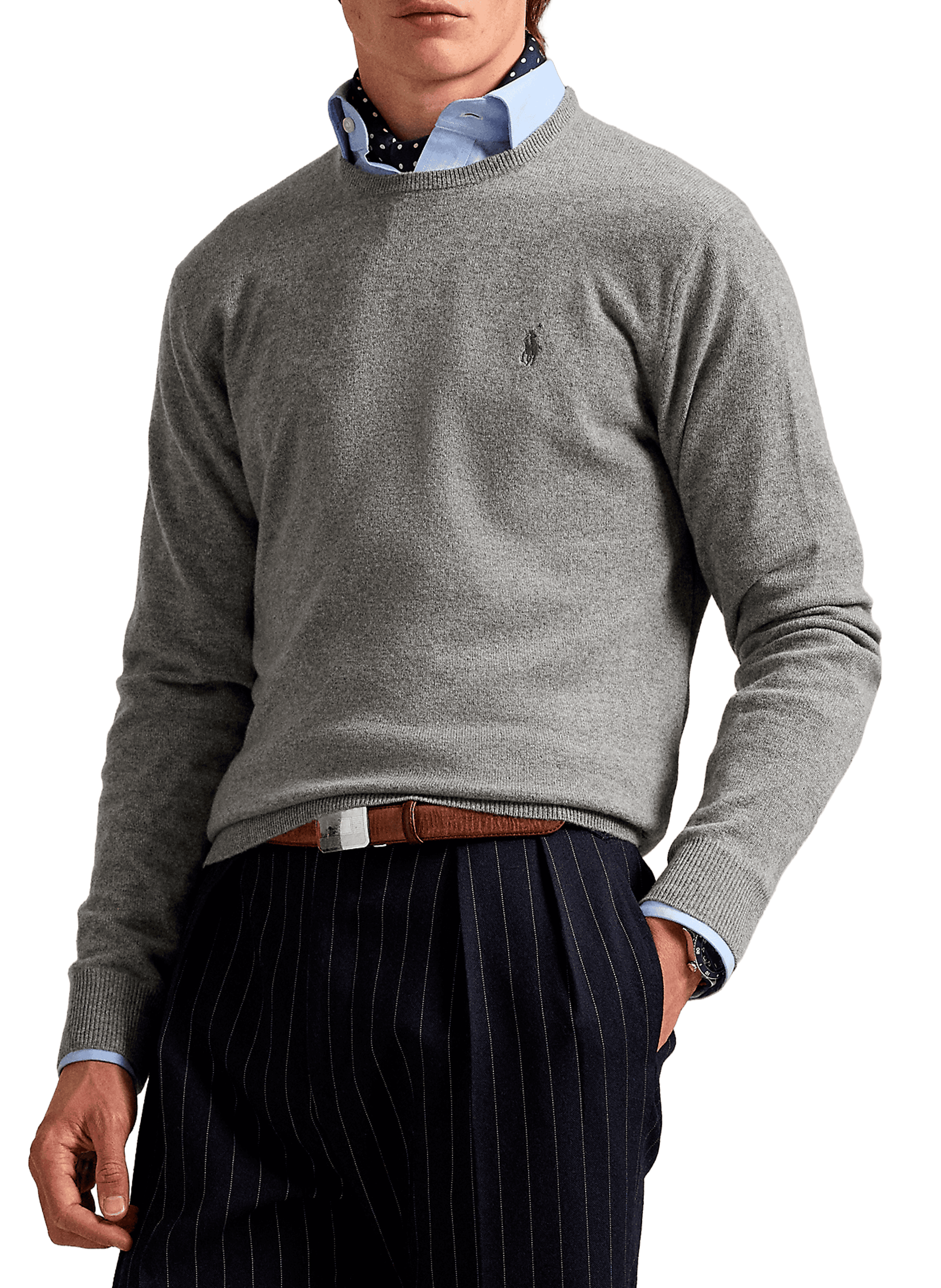 POLO RALPH LAUREN  Round-neck wool jumper Grey