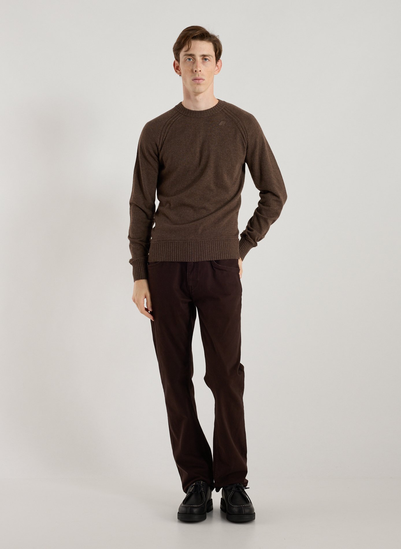 Pull droit à col rond K-WAY Marron