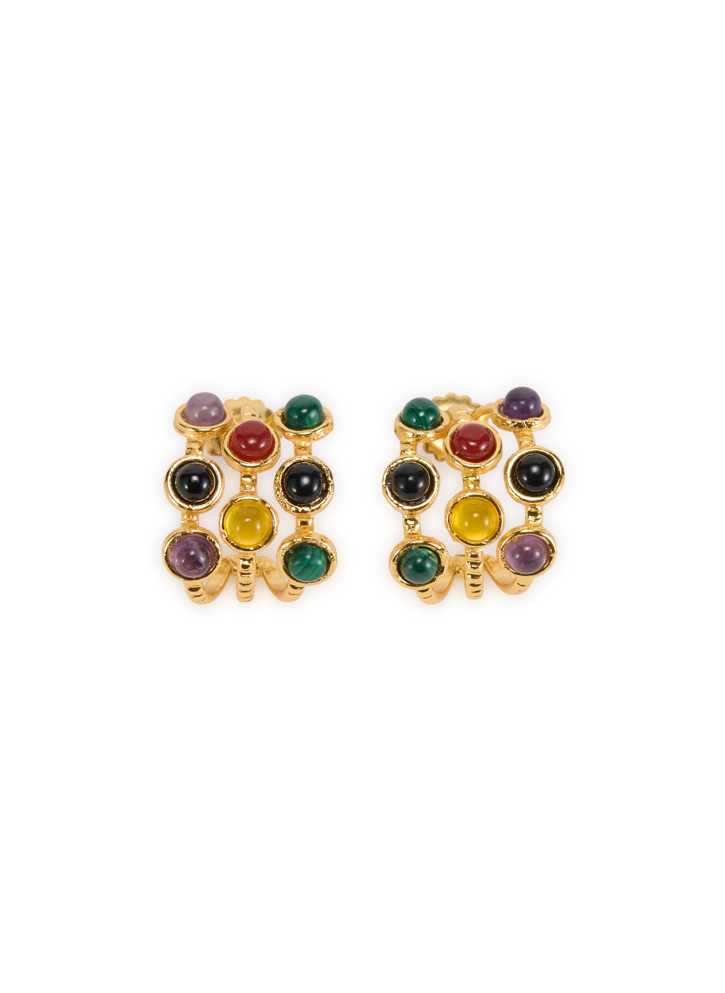 SYLVIA TOLEDANO Earrings in brass and stone Multicolour