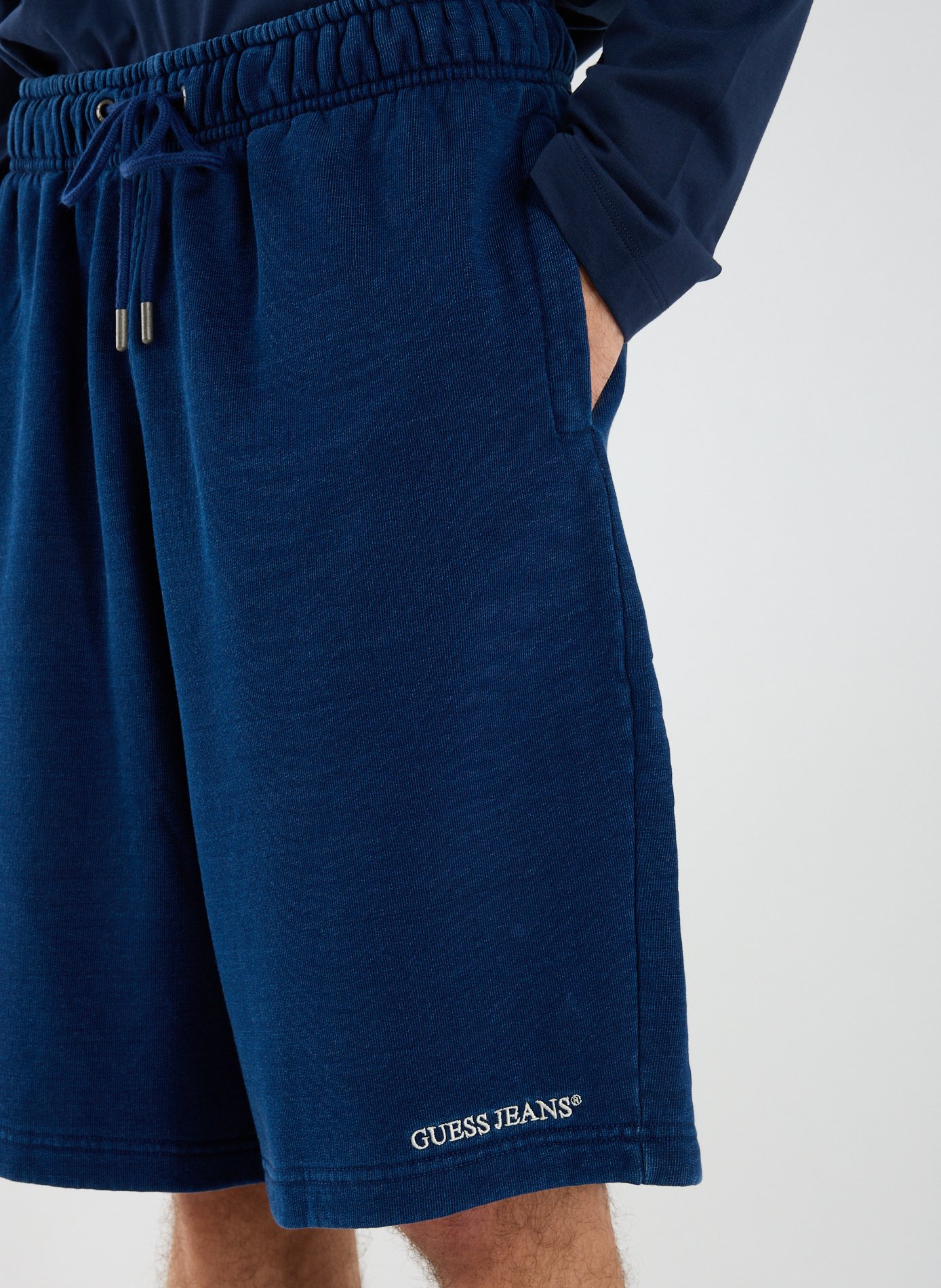 Straight cotton shorts GUESS Blue