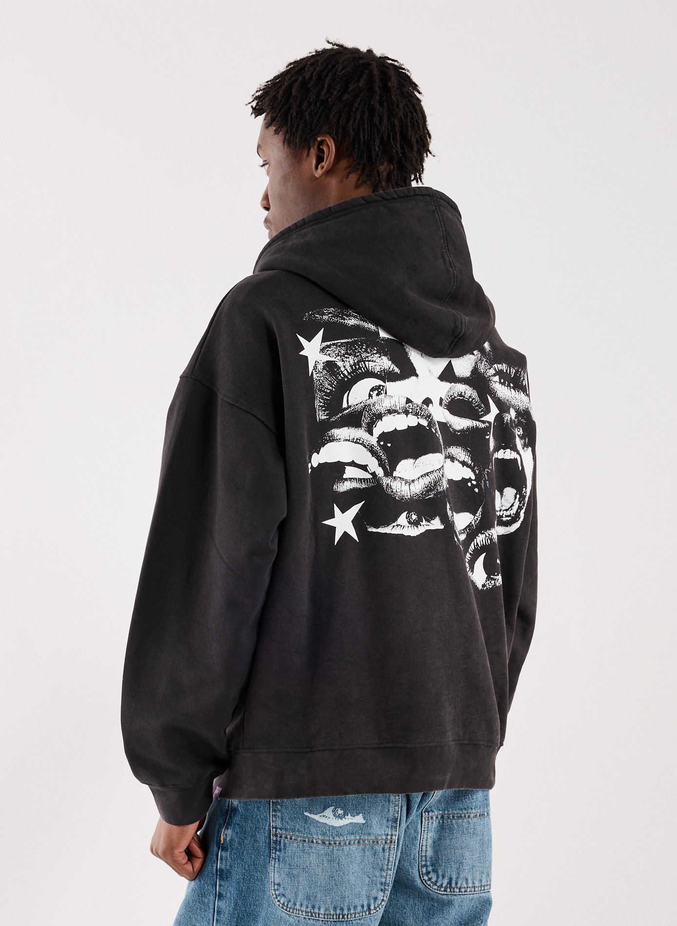 Sweat zippé à capuche en coton JACKER. Noir