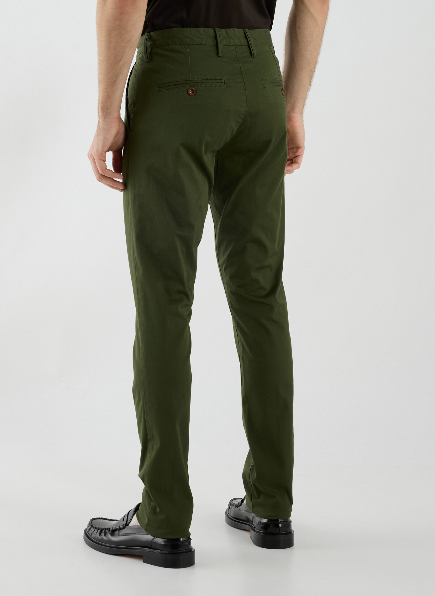 Cotton and linen chino trousers GANT Green