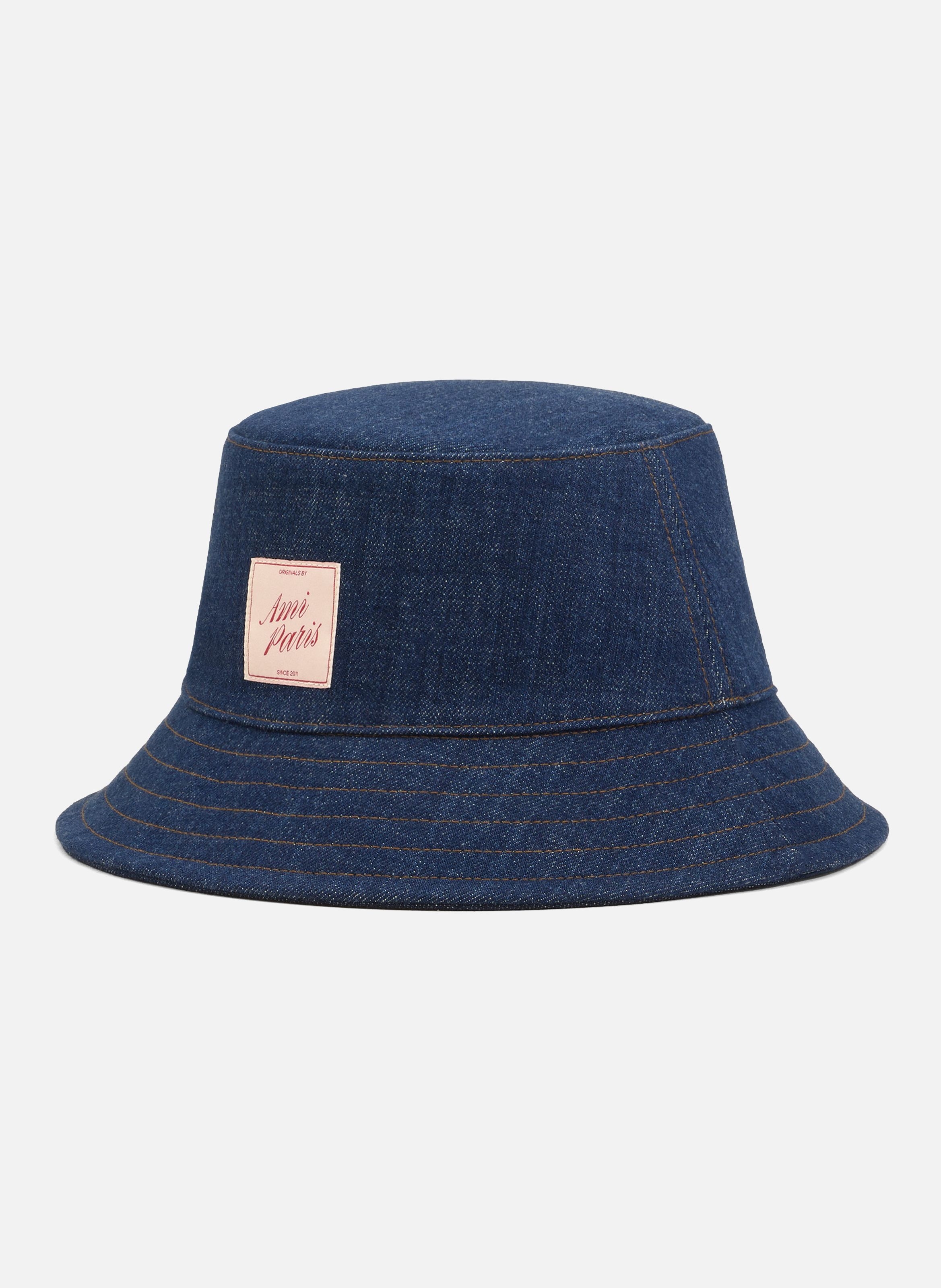 Bob denim empiècement ami paris héritage unisexe en coton AMI PARIS Bleu