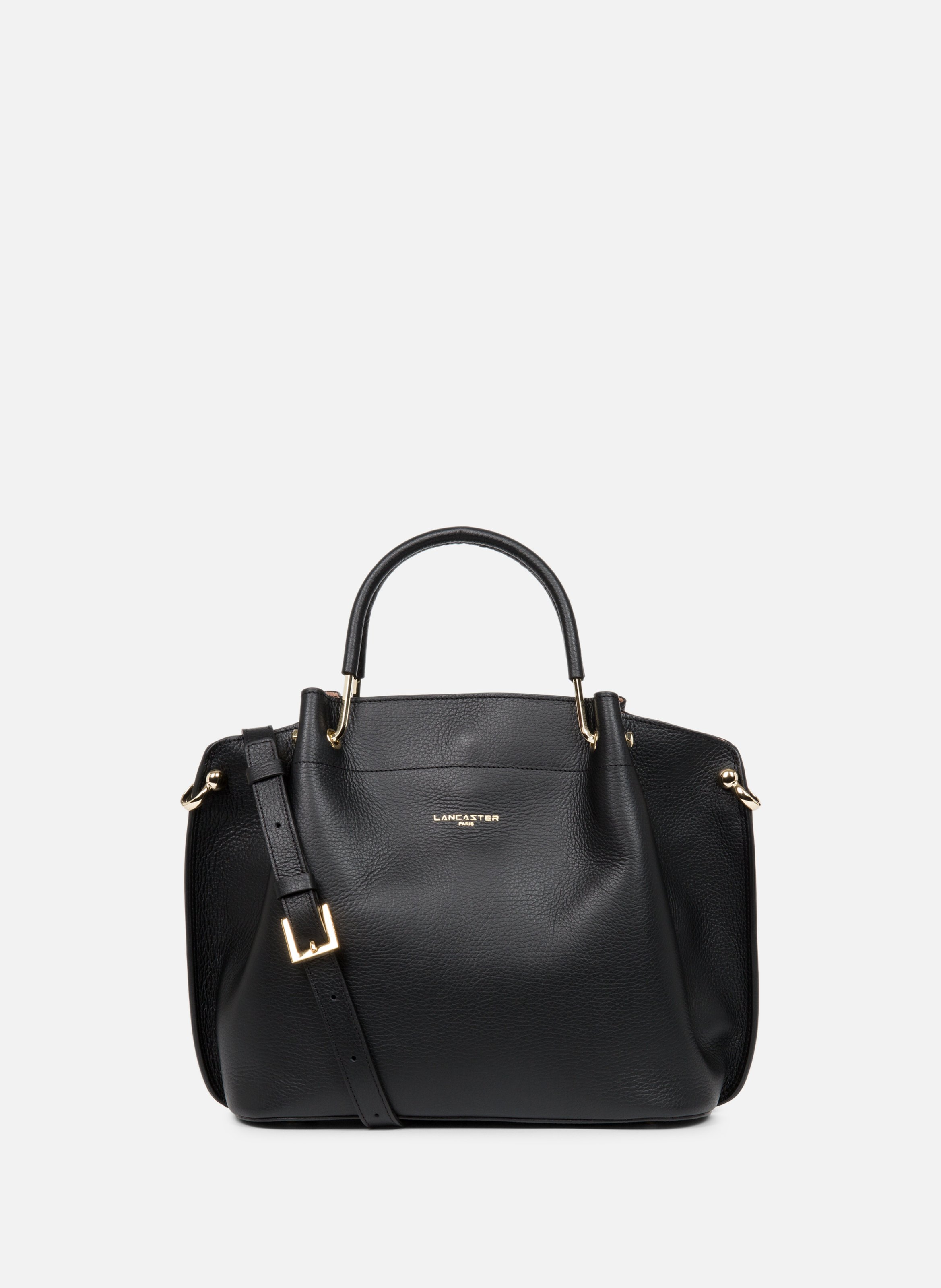 Large handbag - Foulonné Double  Noir - in - nude