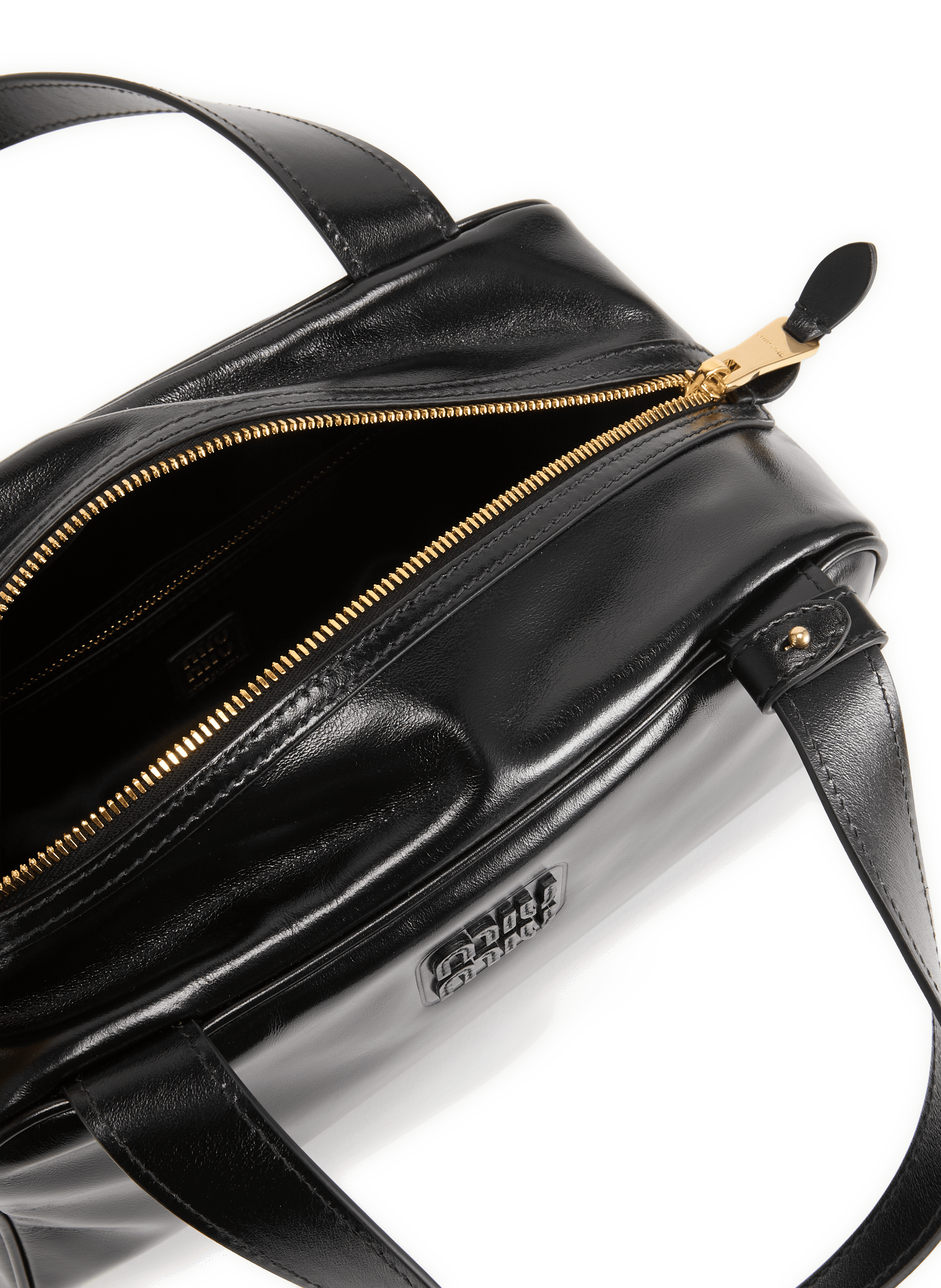 Sac à main en cuir de veau MIU MIU Noir