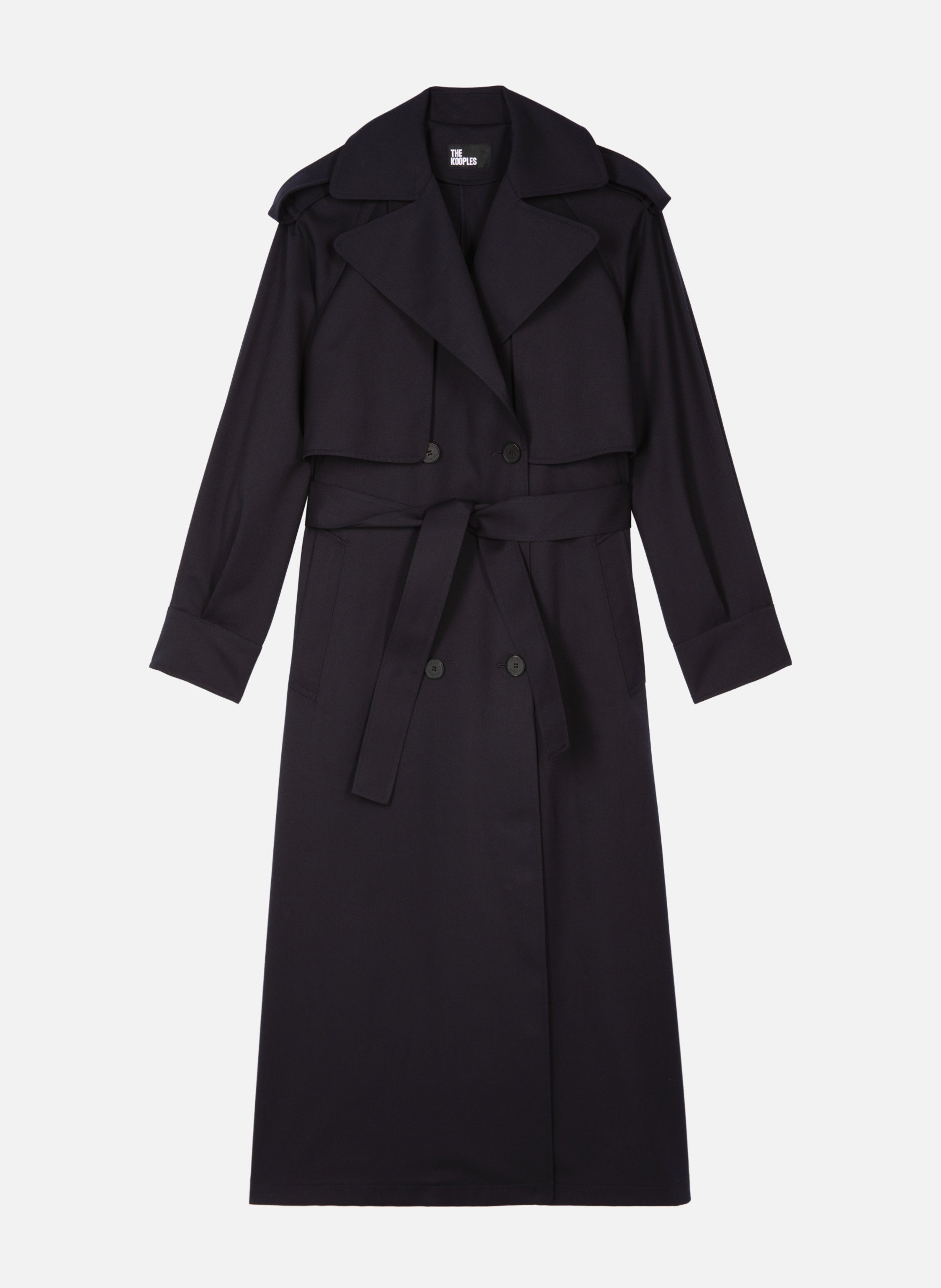 Trench fluide en laine mélangée THE KOOPLES Bleu