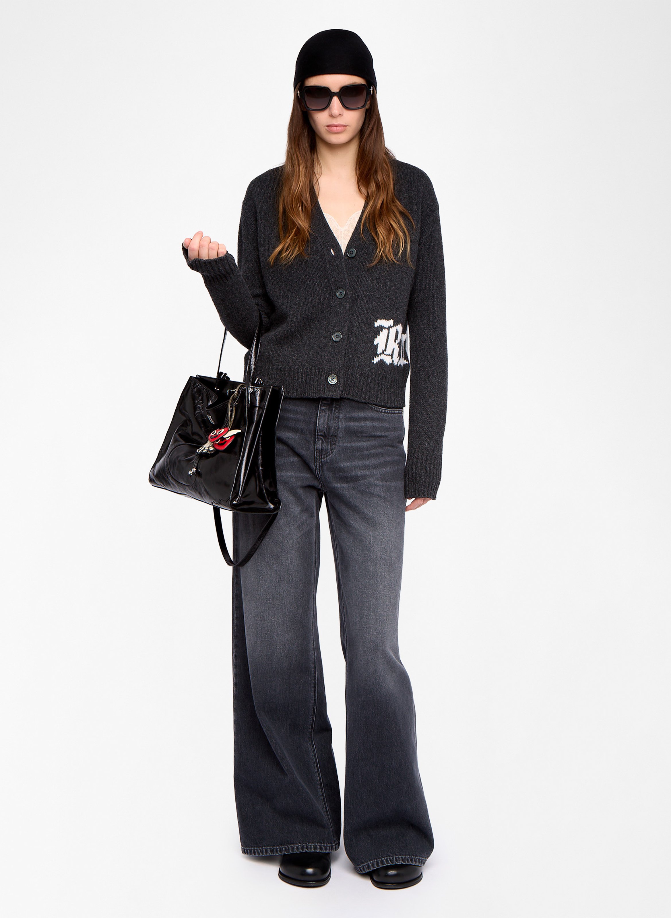 Cardigan col v boutonné en laine masy ZADIG&VOLTAIRE Gris