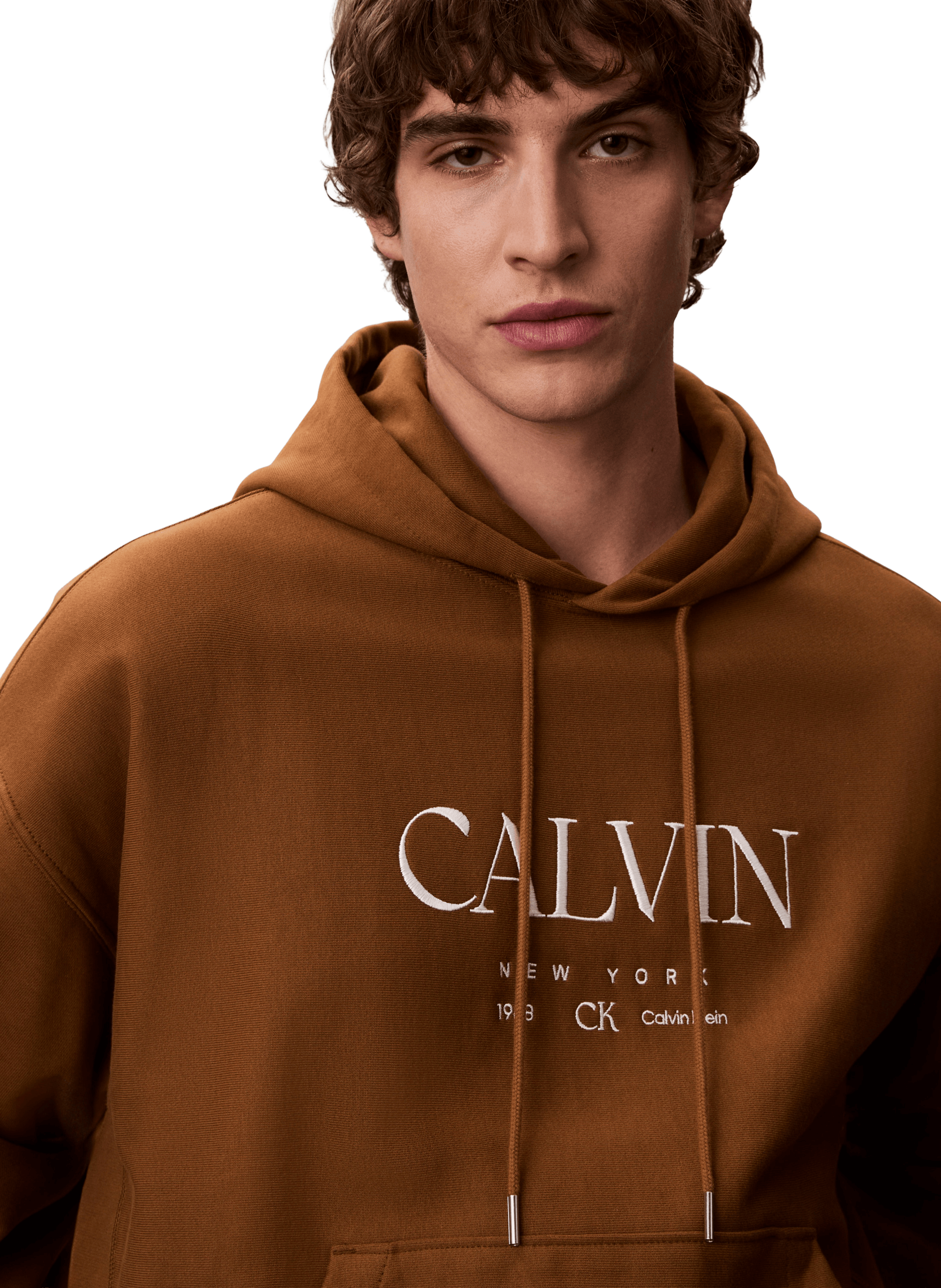 Sweat à capuche avec logo  CALVIN KLEIN Marron