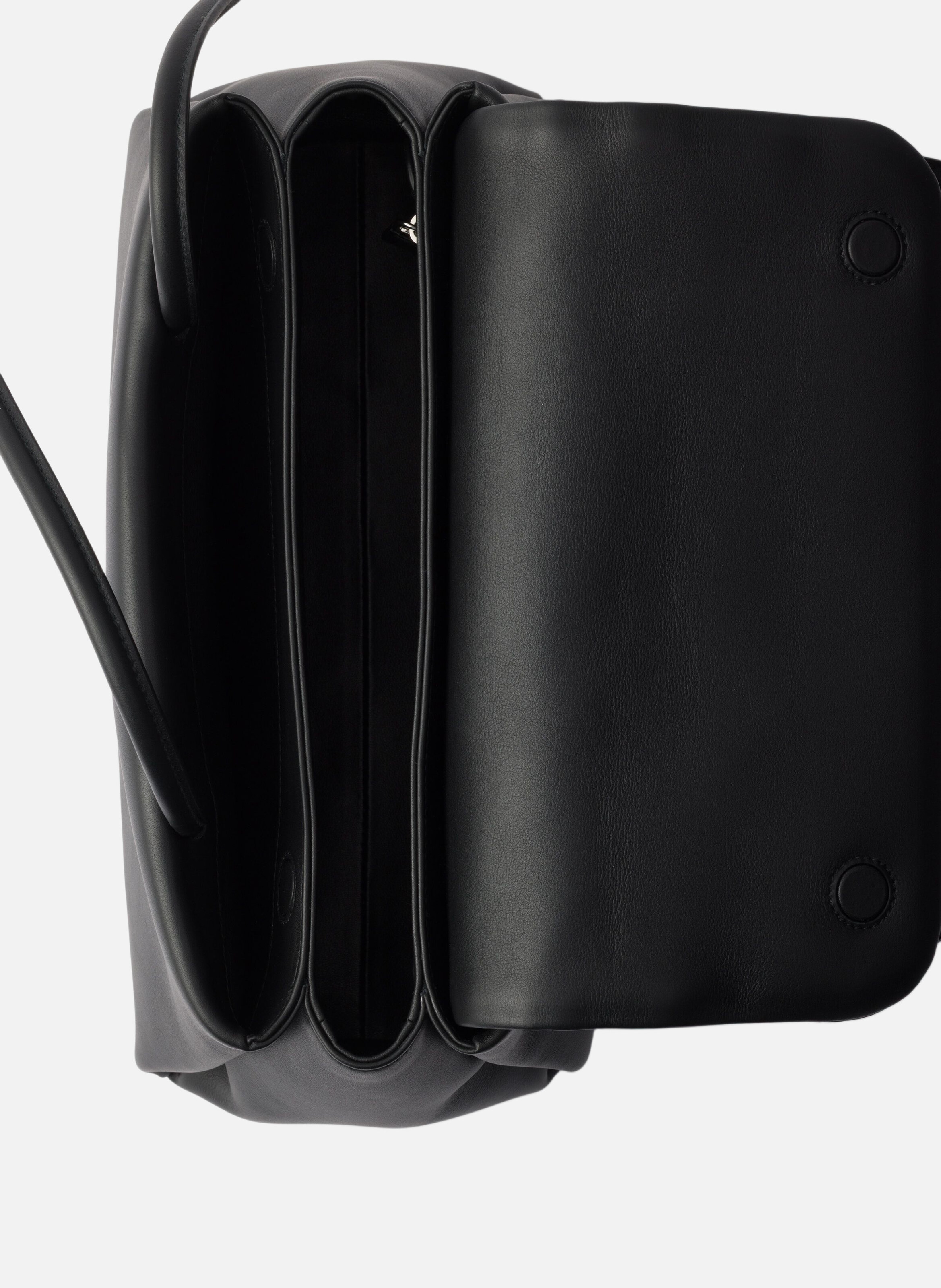 Sac en cuir prada passage moyen avec rabat en re-n PRADA Noir