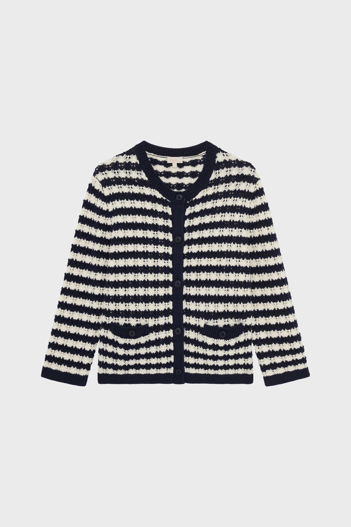 Gilet rayé en crochet - luisa PABLO Bleu