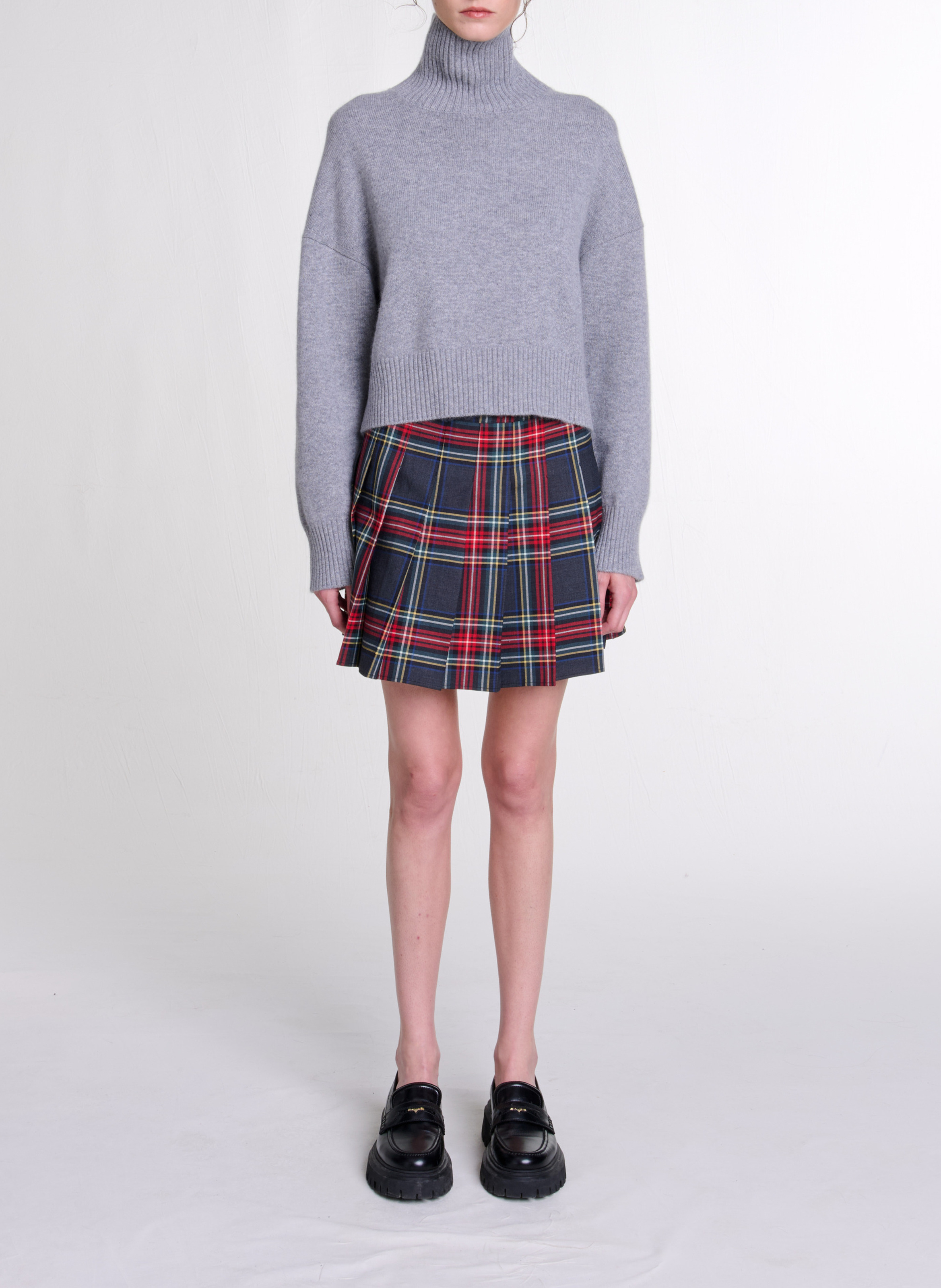 Pull court en cachemire mélangé MAJE Gris