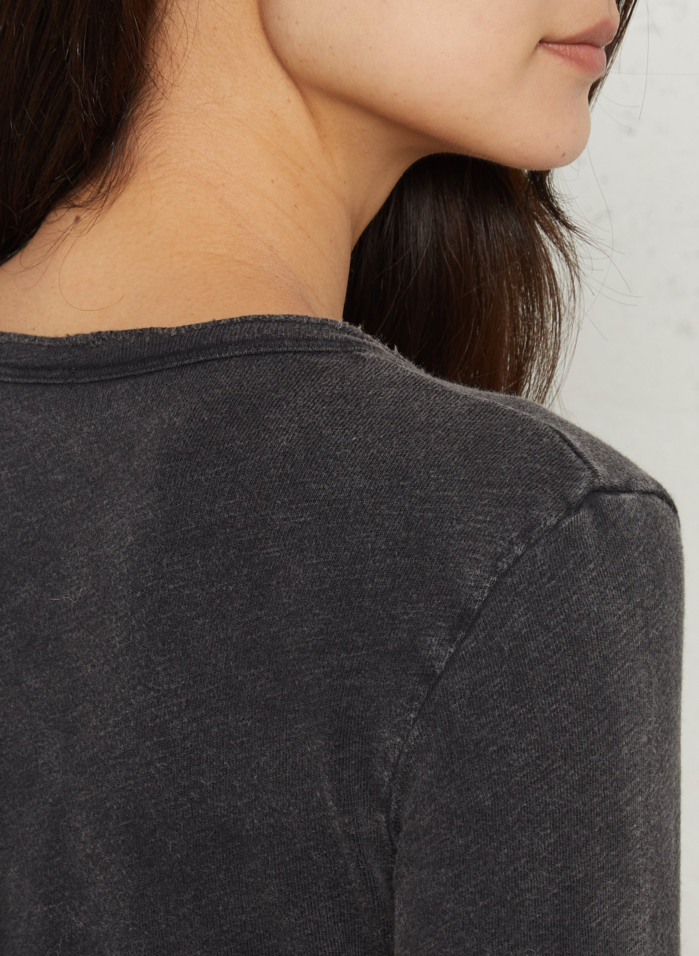 Tee-shirt droit col rond en coton sonoma Noir