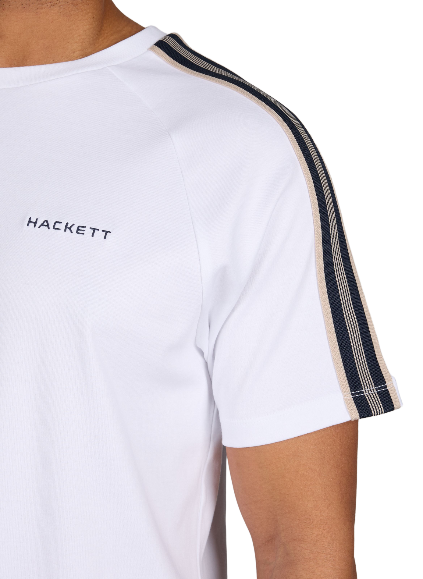 T-shirt à col rond en coton HACKETT Blanc