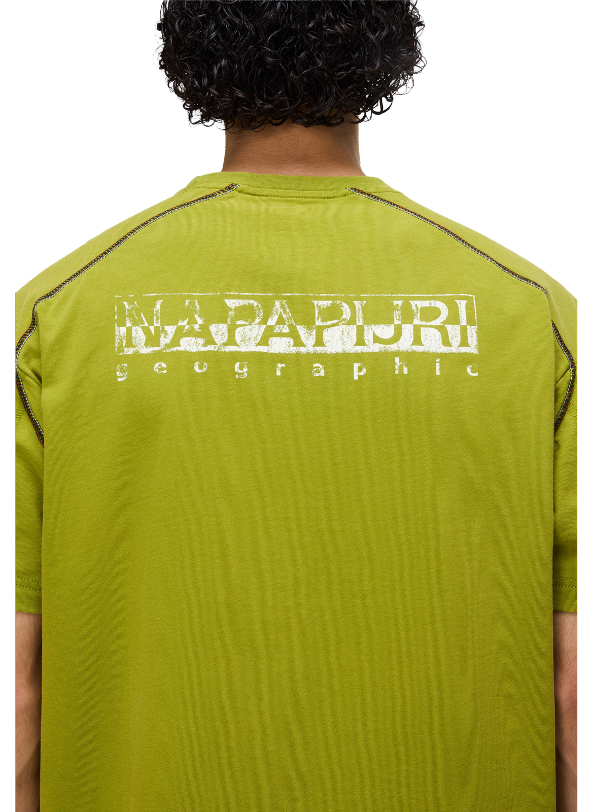 T-shirt droit imprimé Reflect en coton NAPAPIJRI Kaki