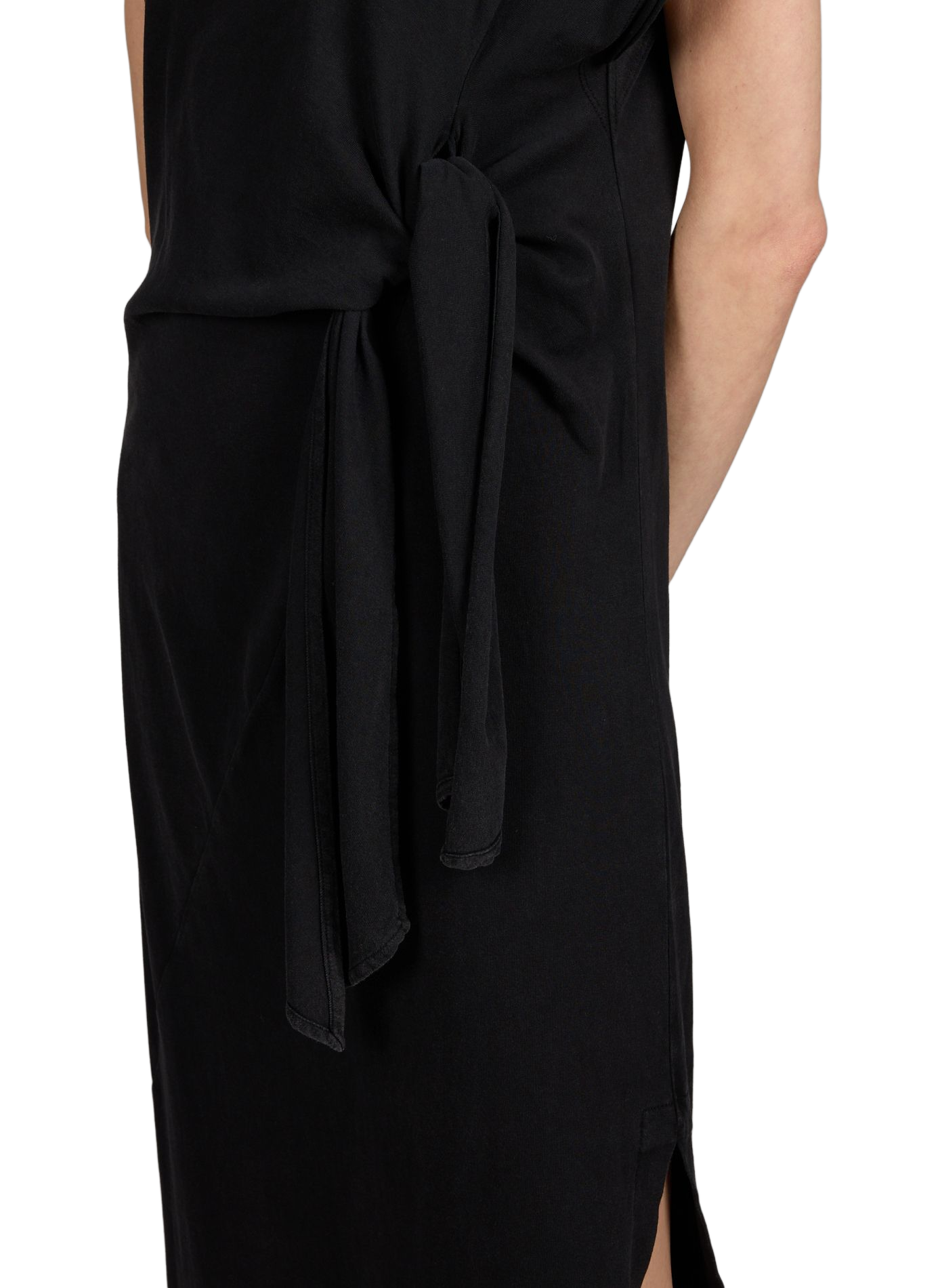 Sleeveless long dress Mauritius in cotton TELA Black