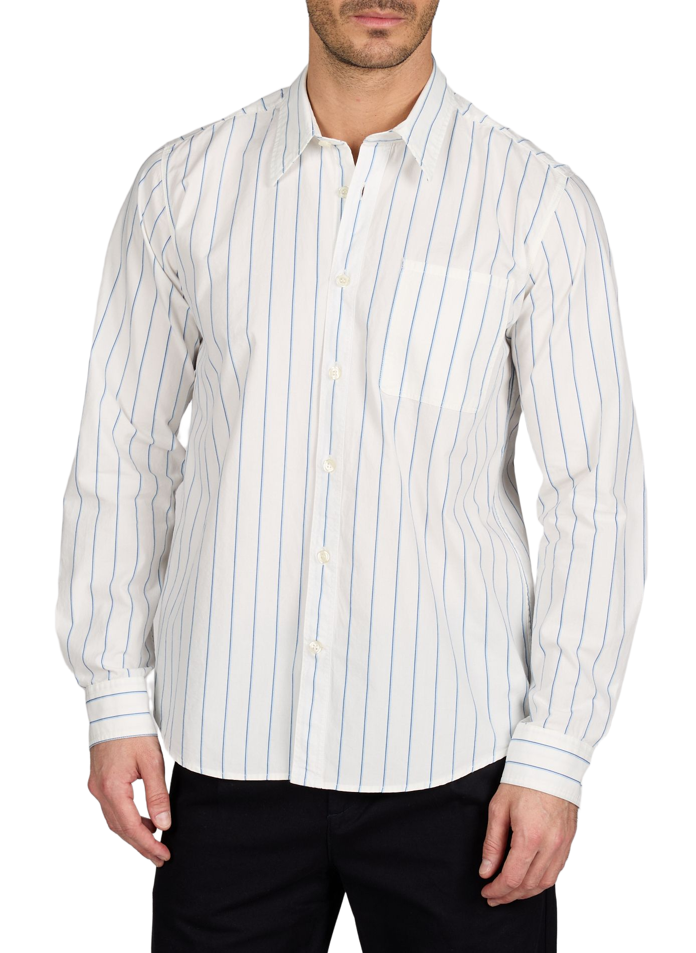 Chemise col classique à rayures LAFAURIE Blanc