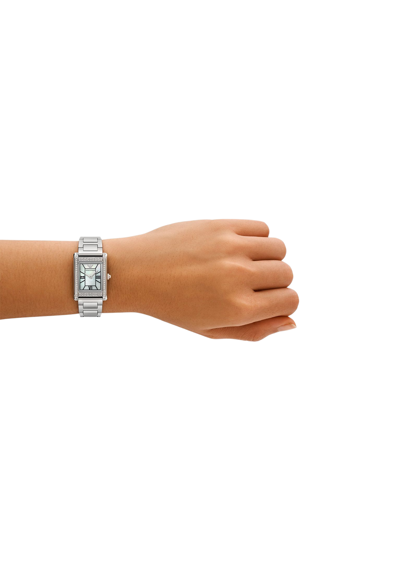 Montre quartz en acier inoxydable ARMANI MONTRES Blanc