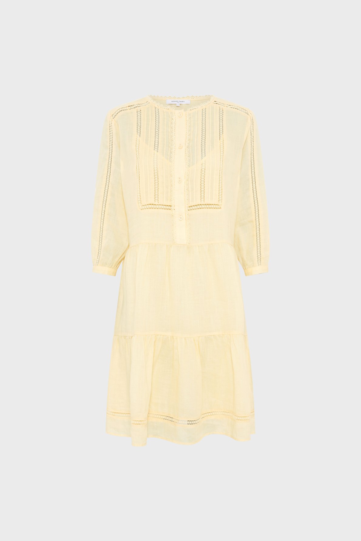 Robe courte et droite à dentelle - riane GERARD DAREL Jaune