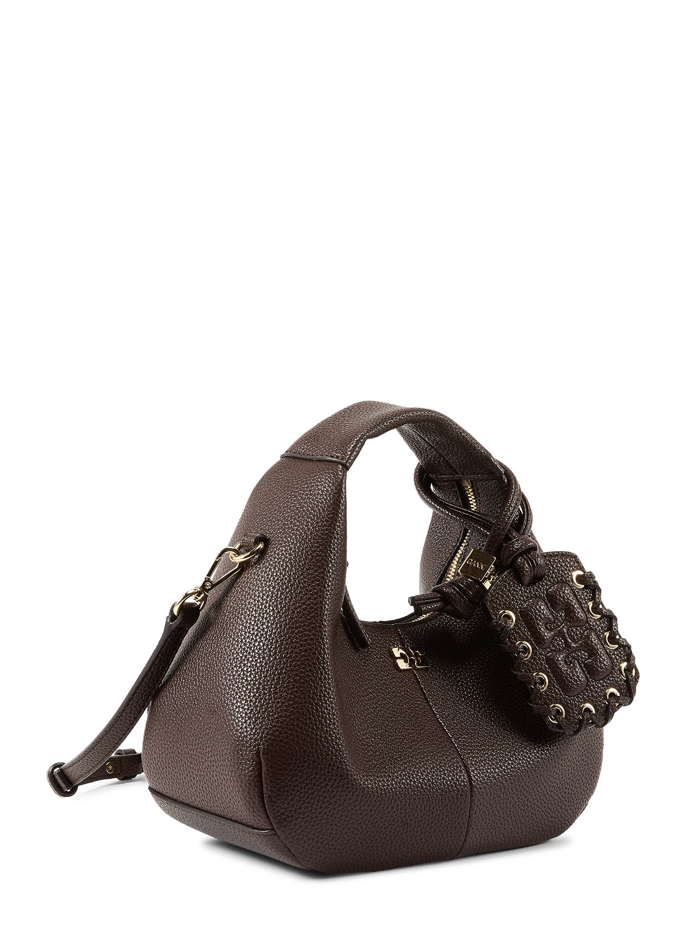 Sac à main en cuir GANNI Marron