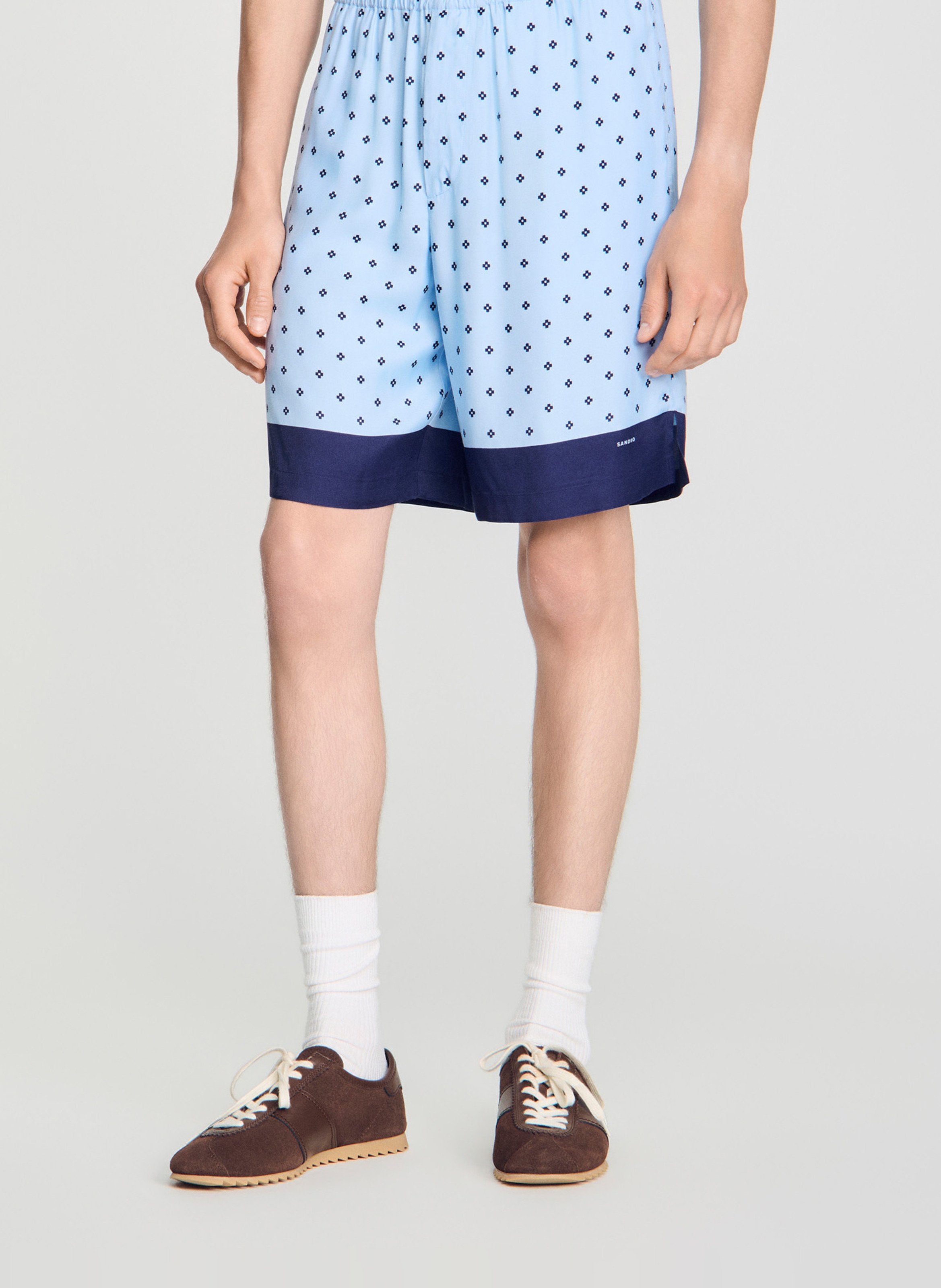 Baskets basses en cuir SANDRO Marron