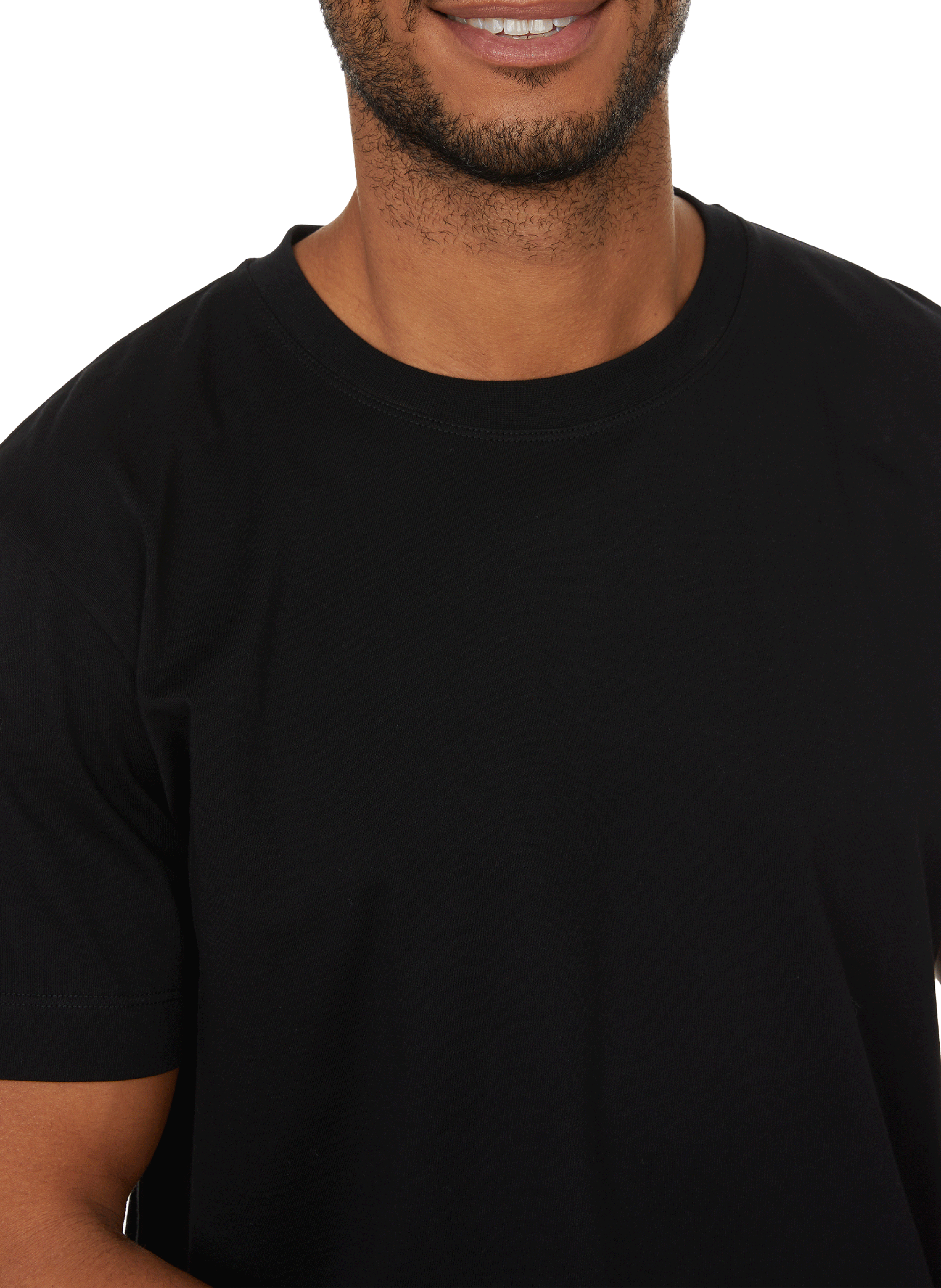 T-shirt col rond en coton organique AU PRINTEMPS PARIS Noir