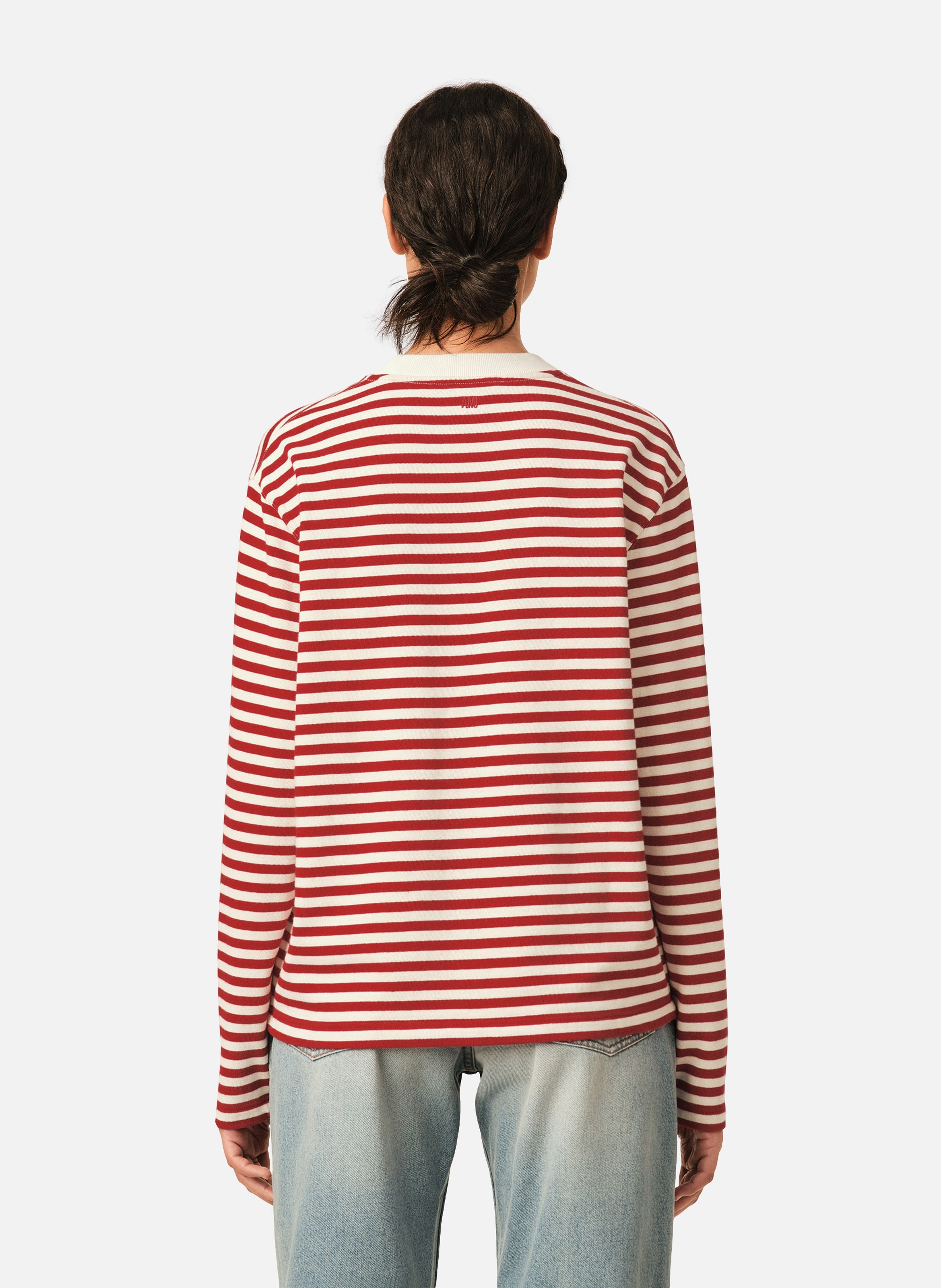 T-shirt marinière unisexe en coton ami de coeur AMI PARIS Rouge