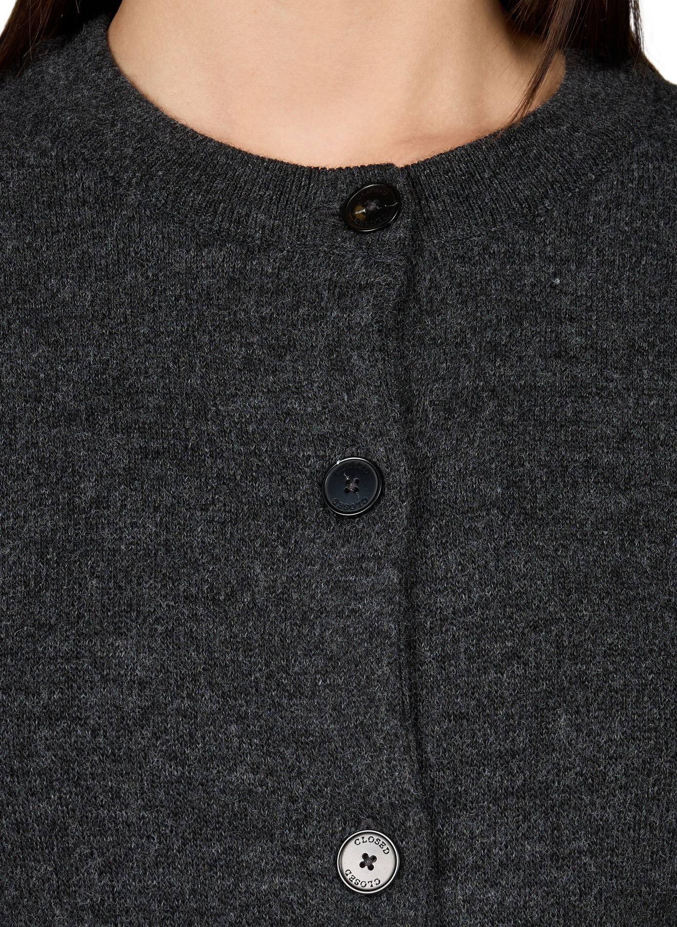 Cardigan droit en laine CLOSED Noir