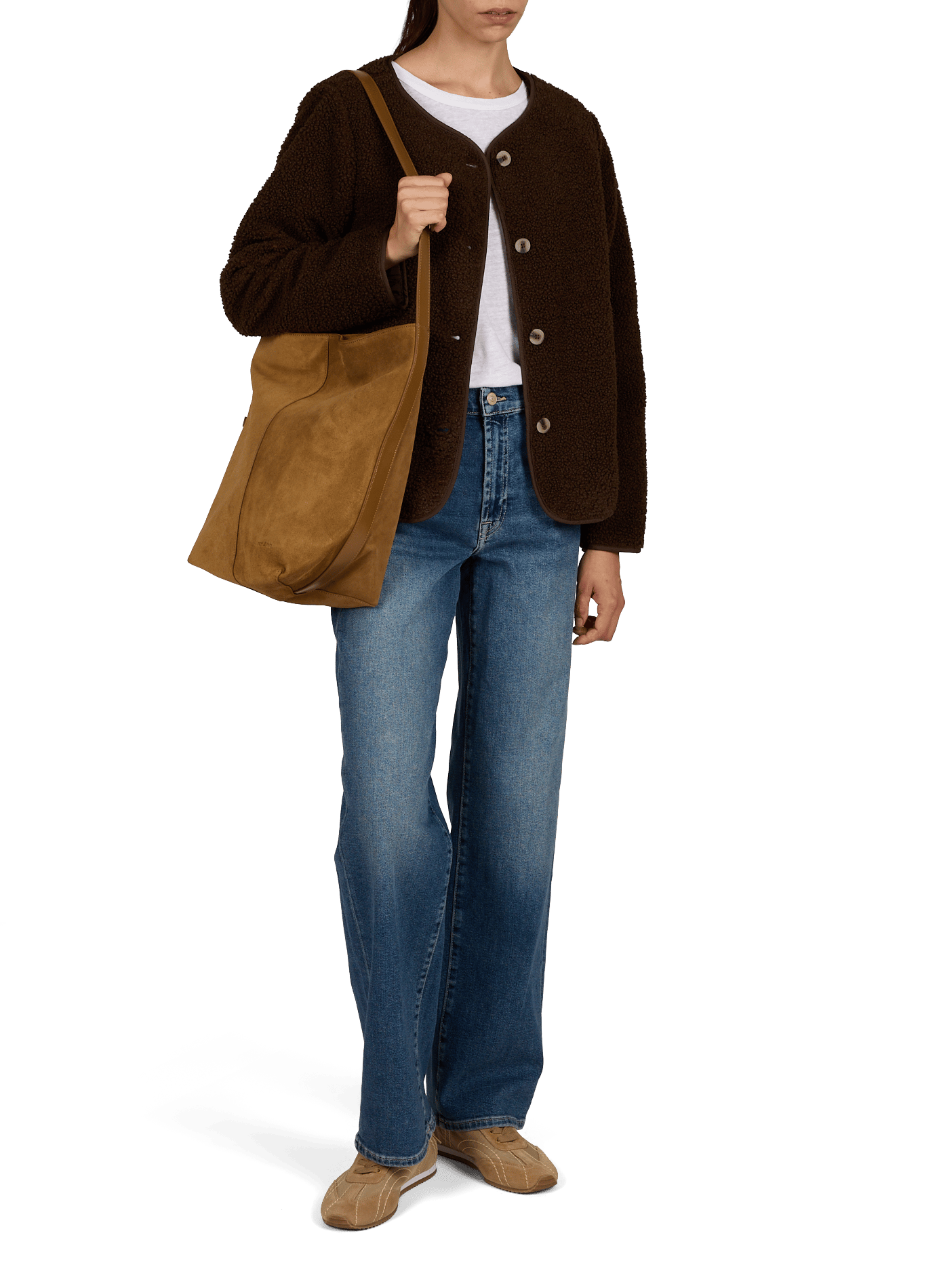 Oversize Rundhalsjacke VILA Braun