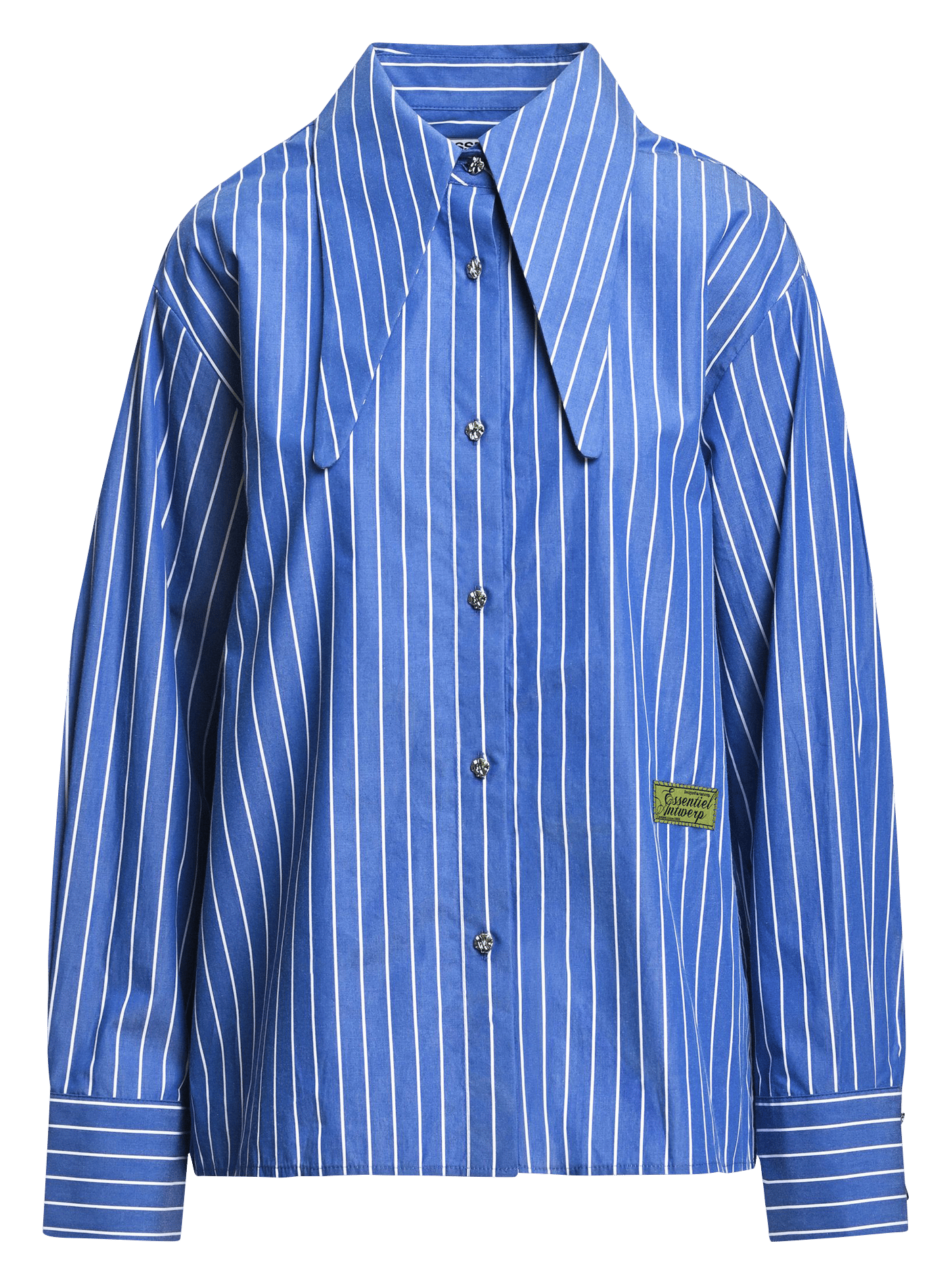 Chemise col en pointe en coton bio kacao ESSENTIEL ANTWERP Bleu