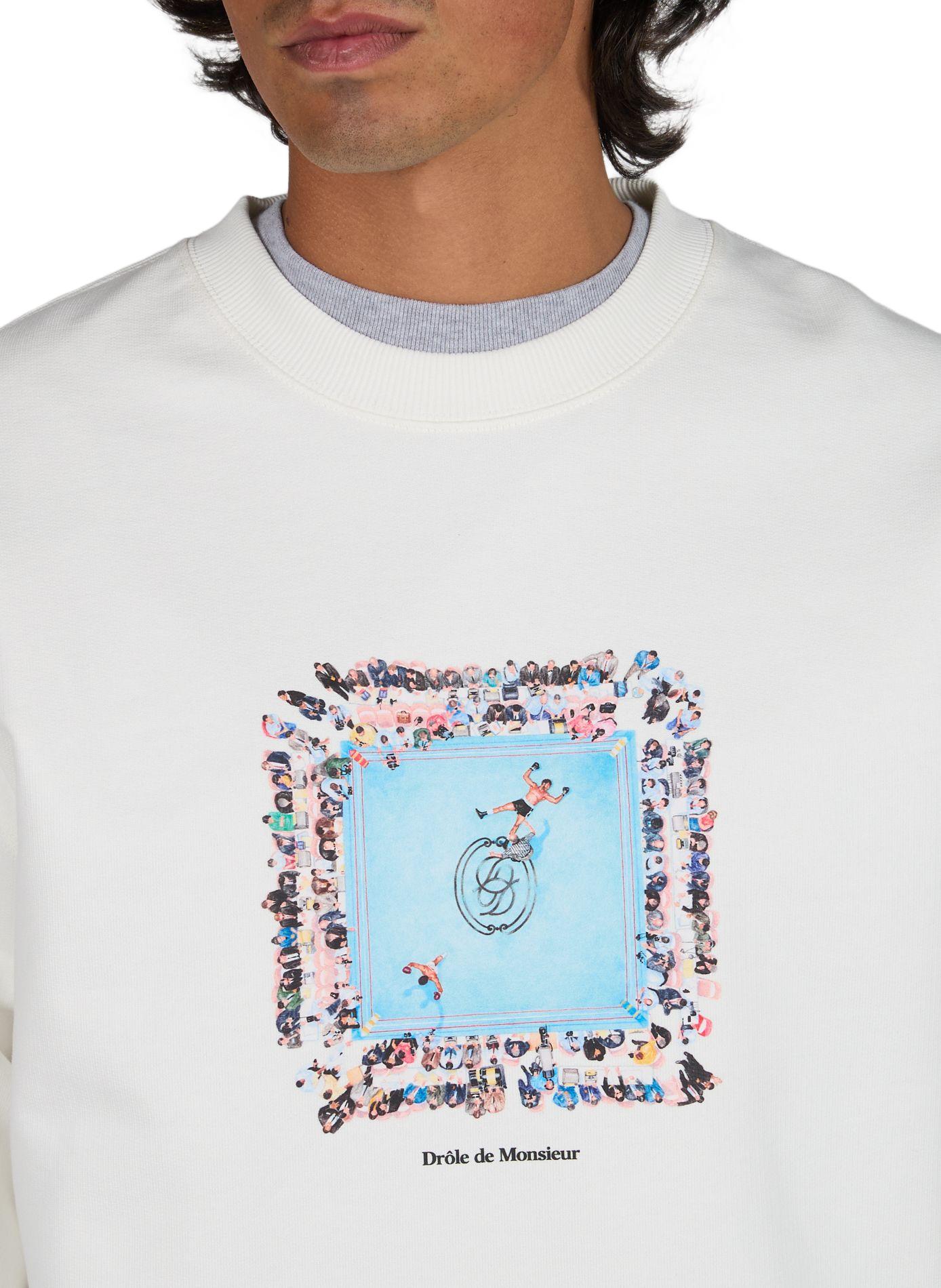 Sweatshirt mit Muster aus Baumwolle DROLE DE MONSIEUR Weiss