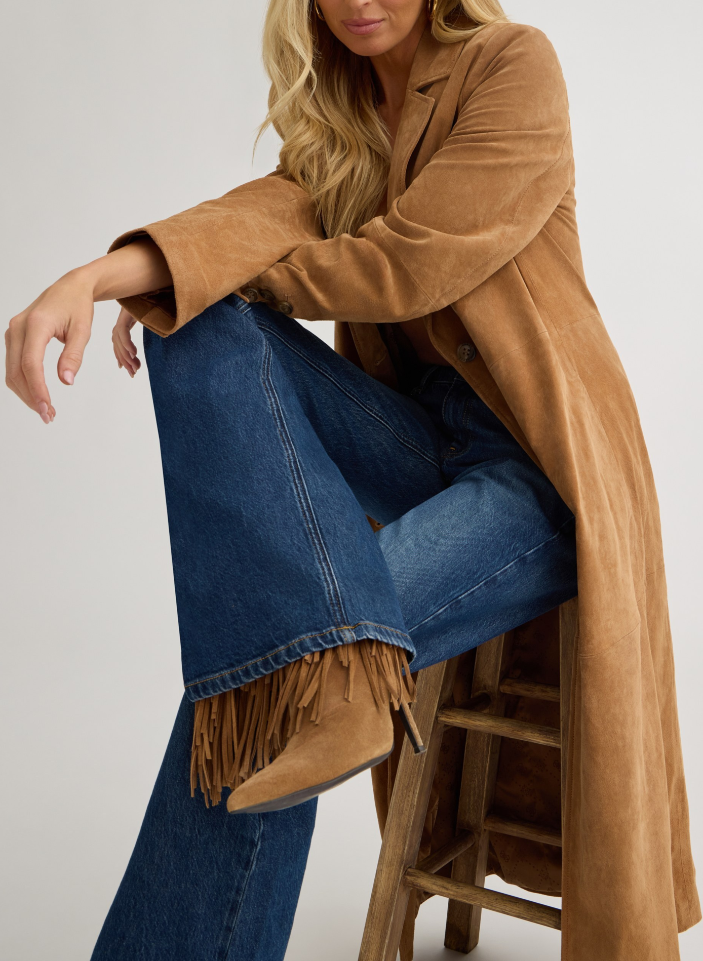 Jean flare en coton mélangé GUESS Schwarz