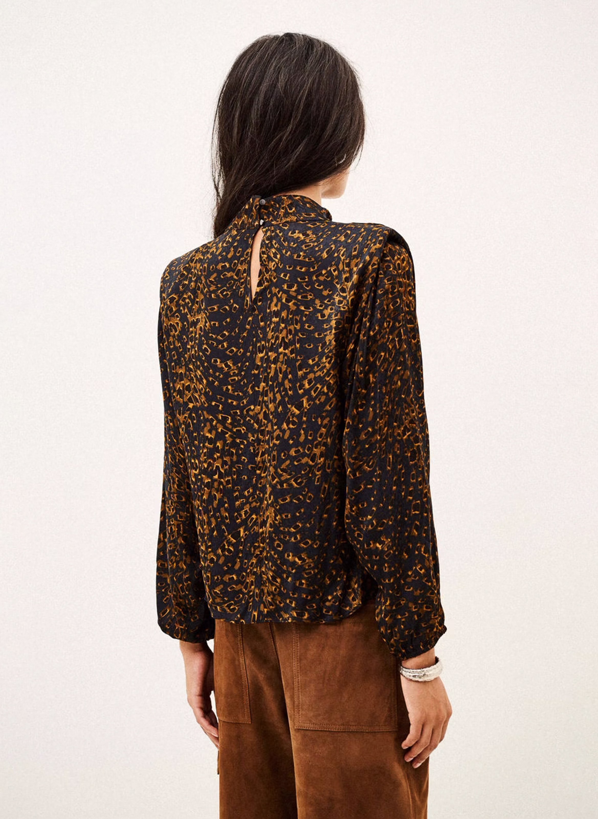 Blouse imprimée à col montant hope BA&SH Bleu