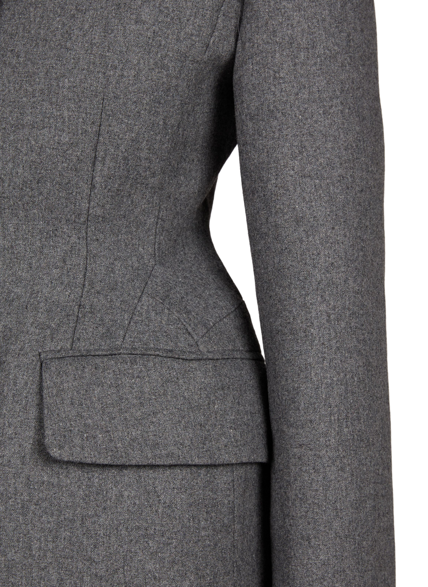 Short fitted blazer in a wool blend SOURCE UNKNOWN Grey