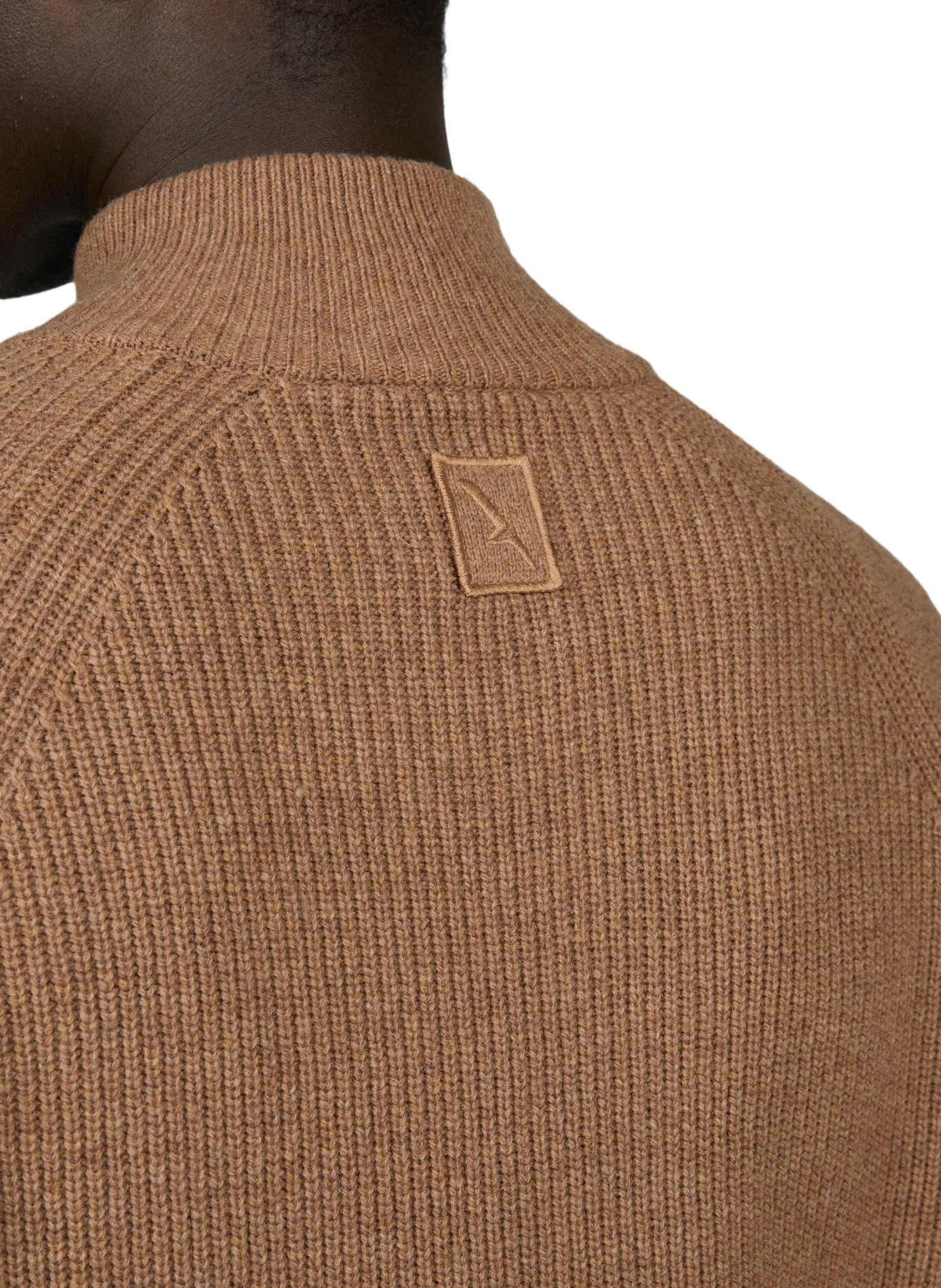 Pull droit col montant en laine AIGLE Marron
