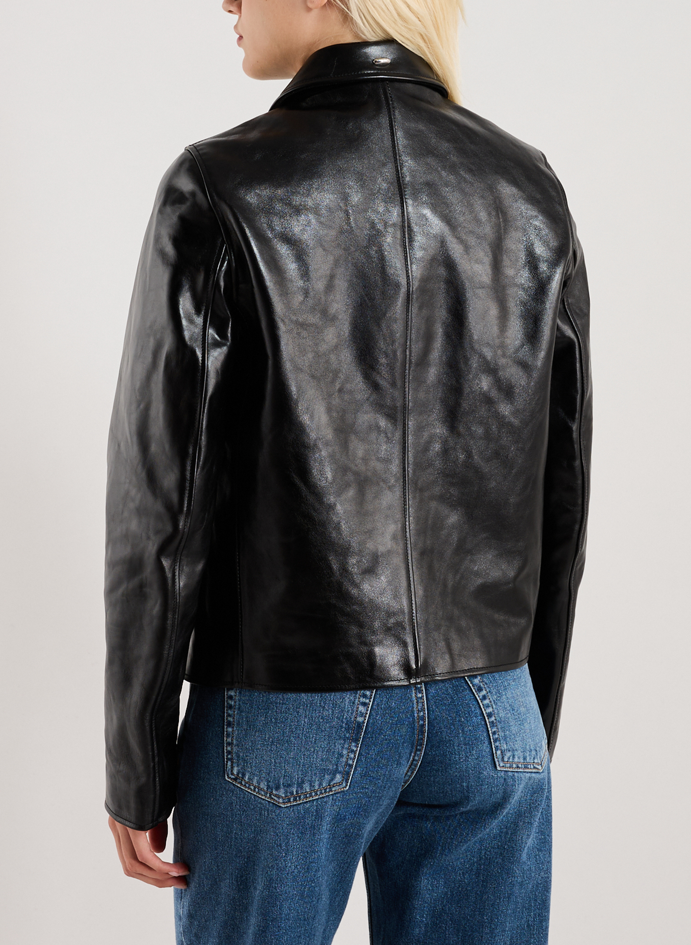 Jacket with classic leather collar OUR LEGACY Black