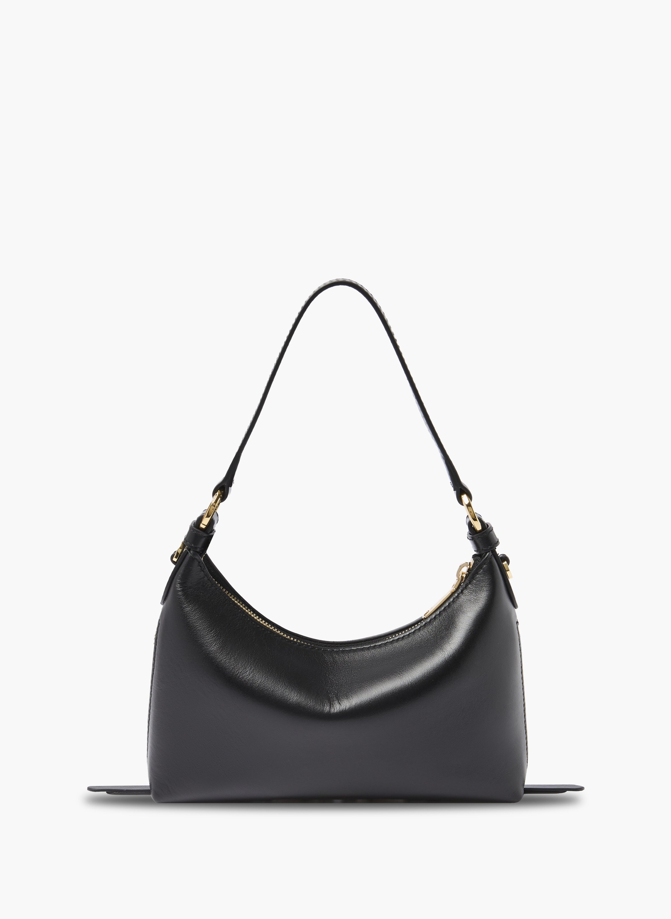 Sac hobo origami zip baby, cuir lisse de vachette, noir, 22 x 15 x 5 cm. LANCEL Noir