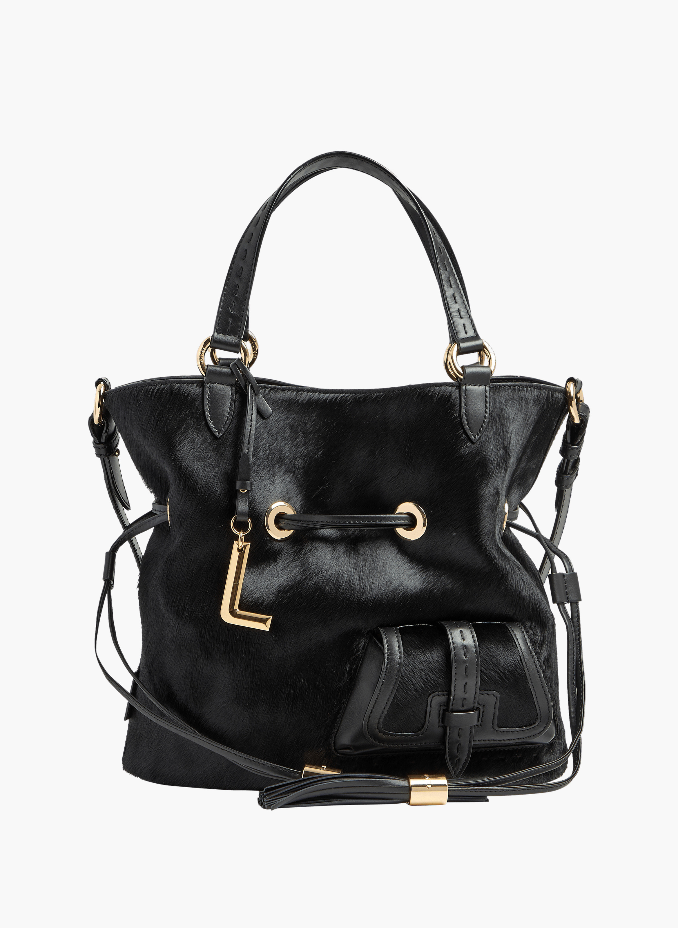 Sac seau premier flirt de lancel en animation 150y pony : cuirs de vachette pony & lisse LANCEL Noir