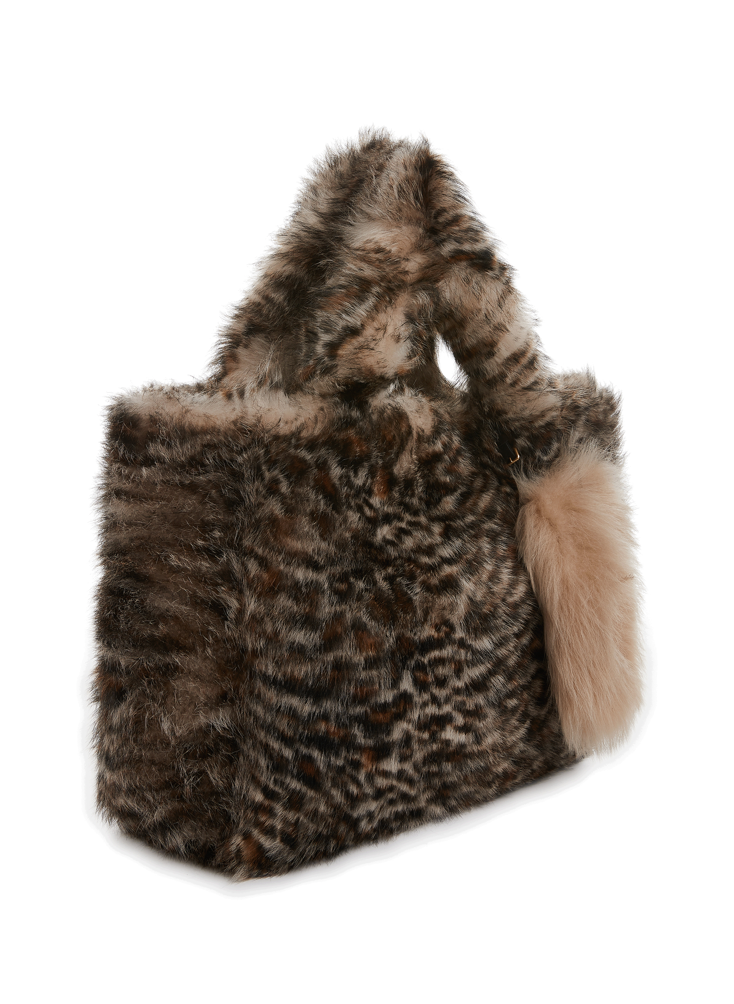 Sac cabas effet fourrure en cuir