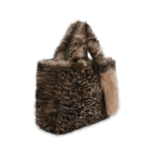 Sac cabas effet fourrure en cuir