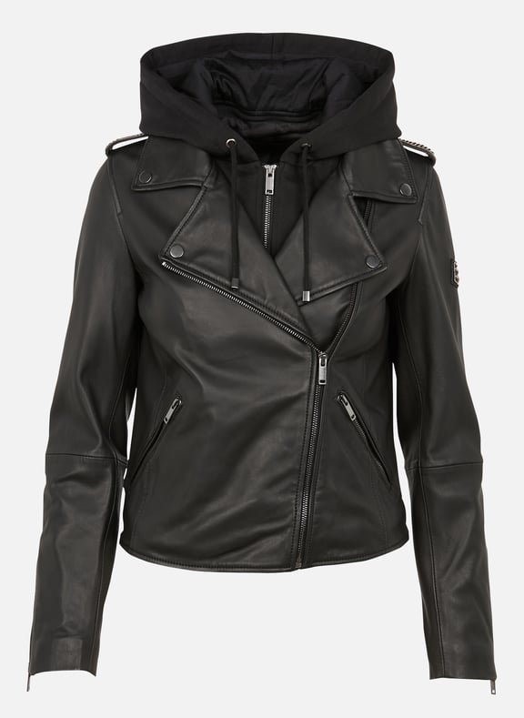 Veste cuir femme discount capuche