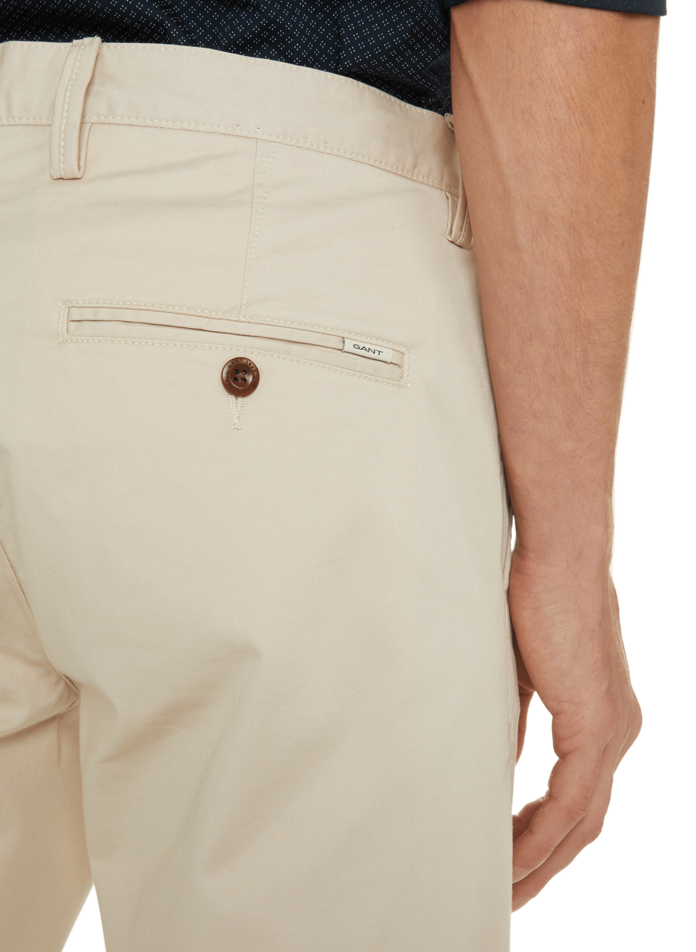 Pantalon slim uni Beige