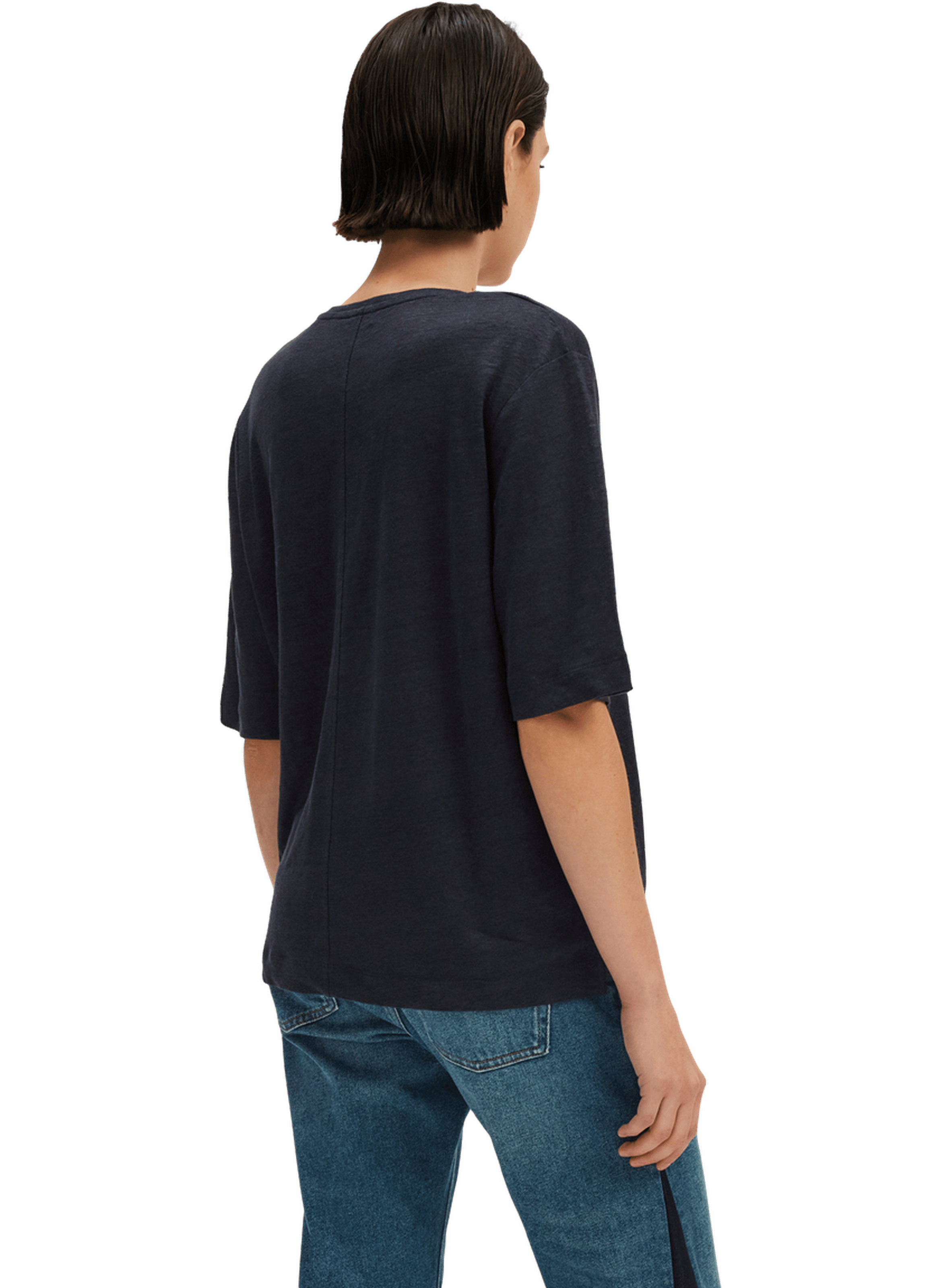 T-shirt large en lin - giseline PABLO Bleu