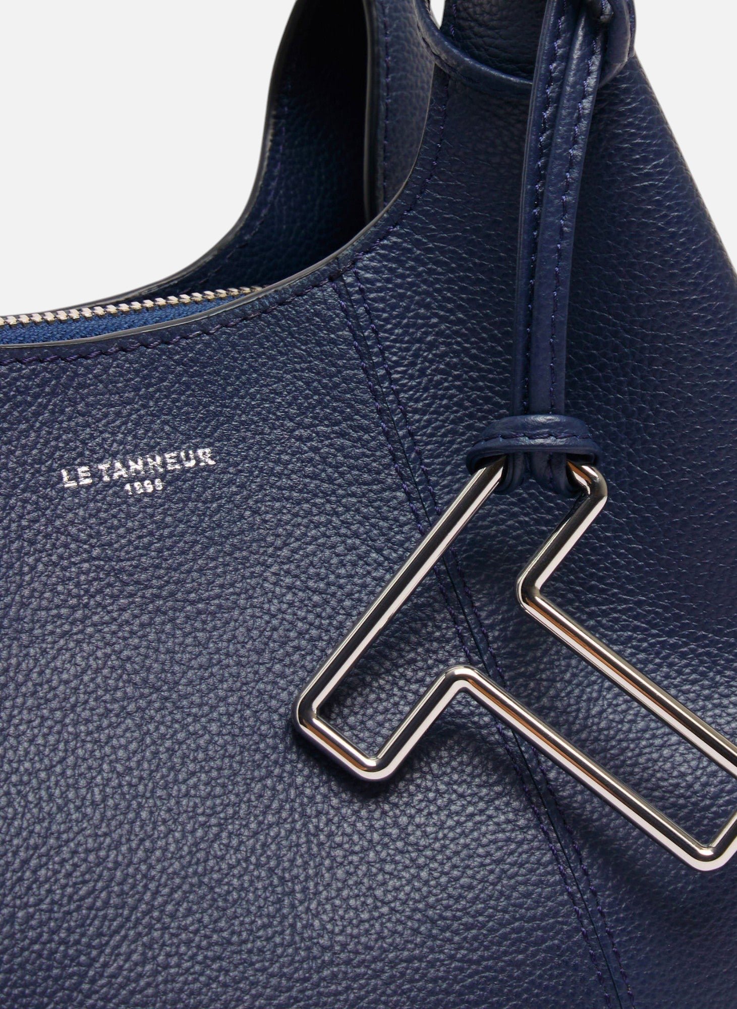 Petit sac à main juliette en cuir grainé LE TANNEUR Bleu