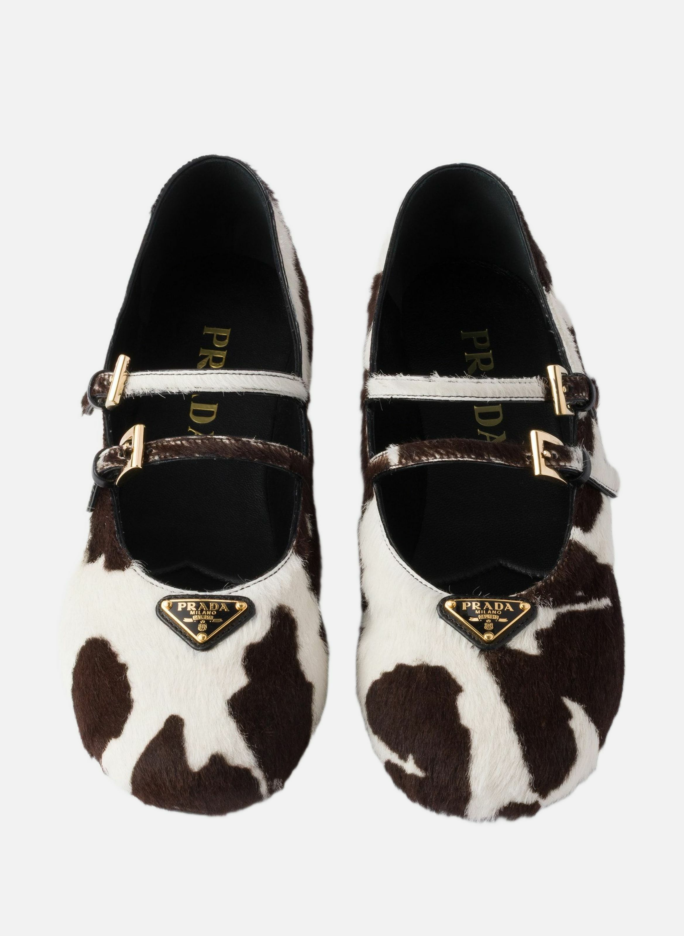 Ballerines en cuir imprimé PRADA 