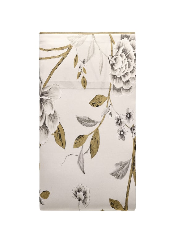 Drap plat imprimé en satin de coton bio, égérie Rose by ALEXANDRE TURPAULT ALEXANDRE TURPAULT Drap plat imprimé en satin de coton bio, égérie Rose